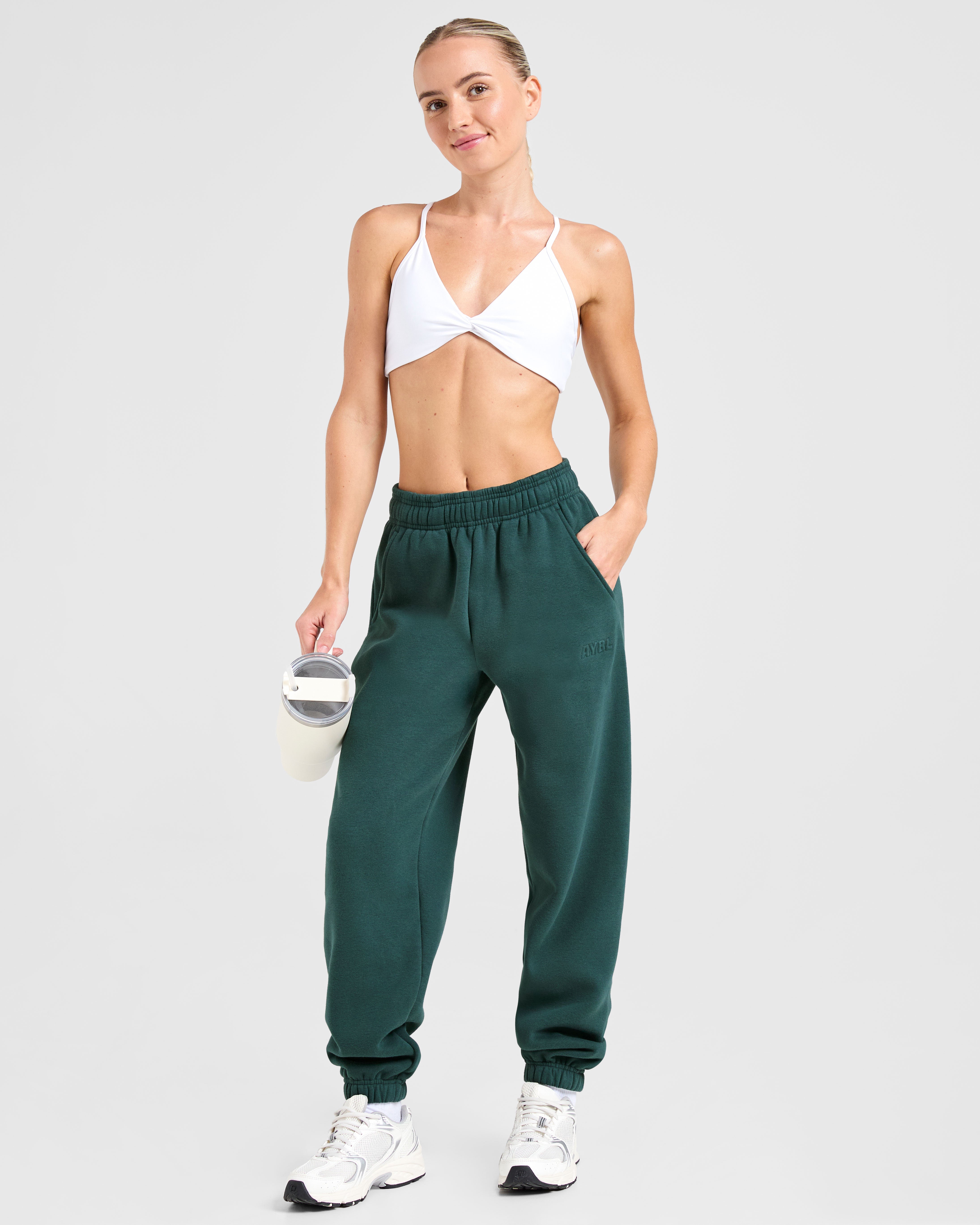 Classic Plush Oversized Joggers - Pine Vert