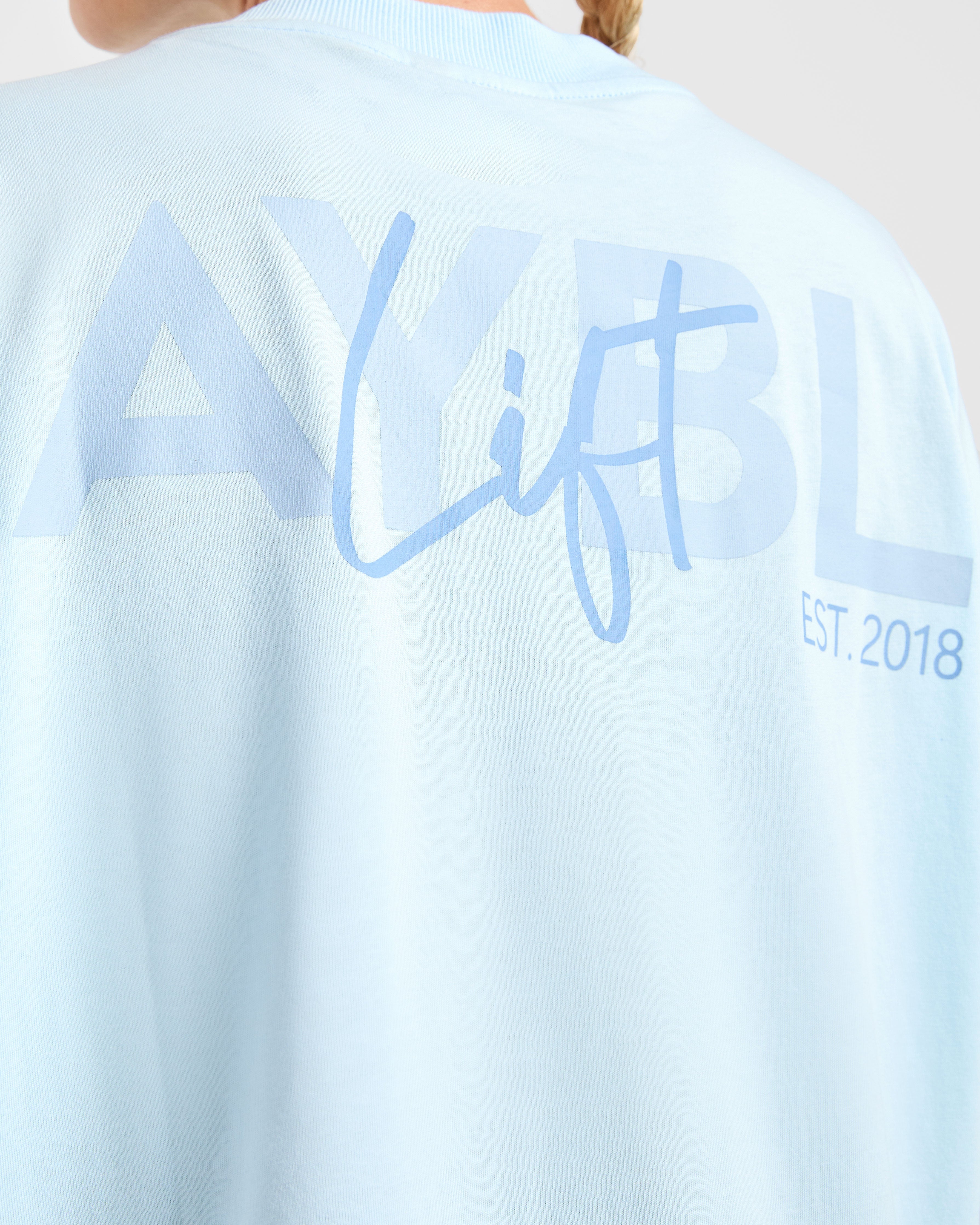 Lift Graphic Oversized T Shirt - Baby Bleu