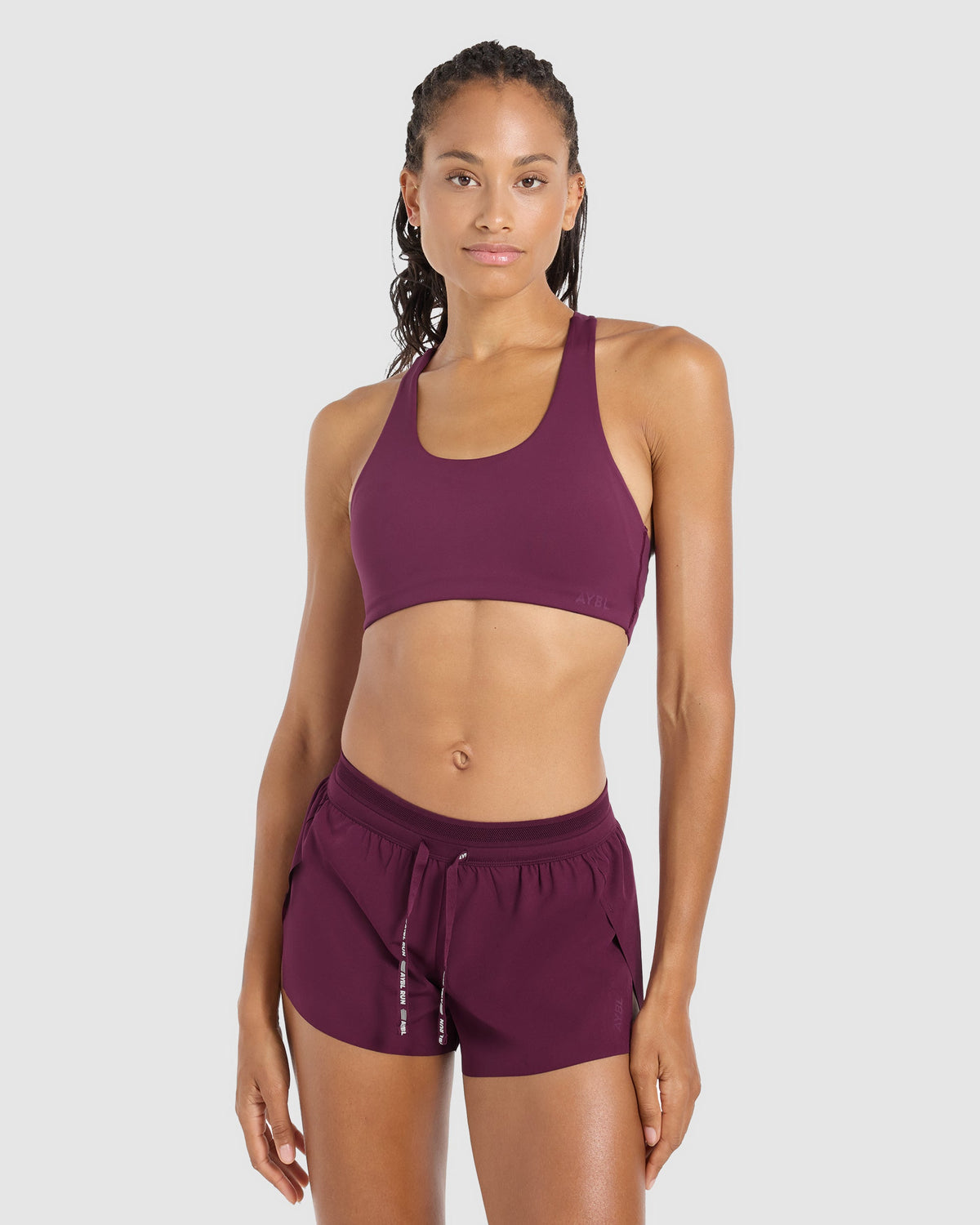 Run Cross Back Sports Bra - Plum