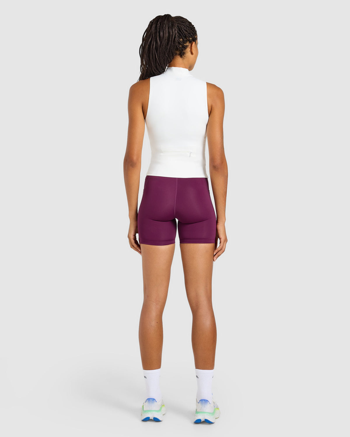 Run Sleeveless Zip Up Jacket - Blanc