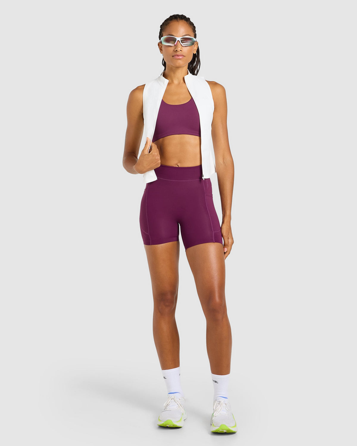 Run Sleeveless Zip Up Jacket - Blanc