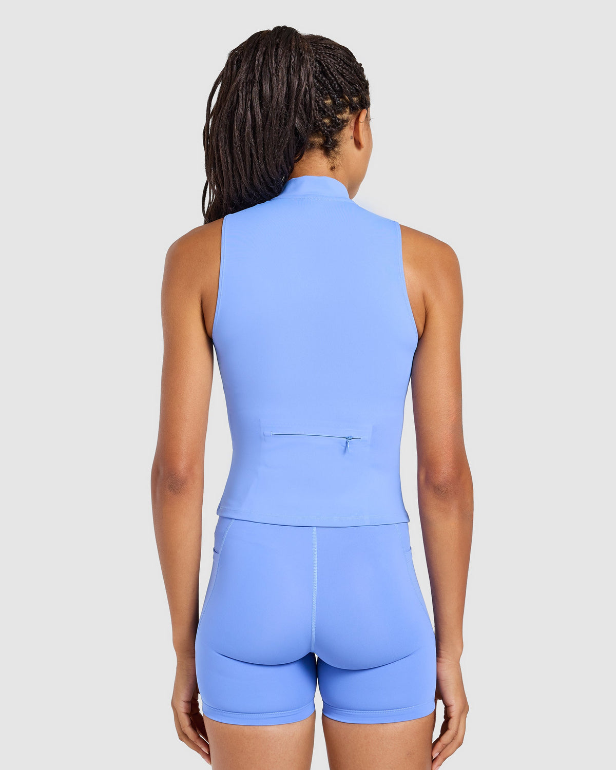 Run Sleeveless Zip Up Jacket - Cornflower Bleu