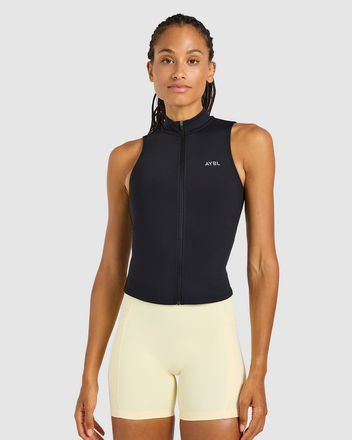 Run Sleeveless Zip Up Jacket - Noir