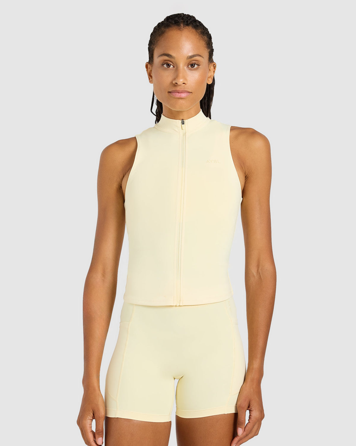 Run Sleeveless Zip Up Jacket - Butter Jaune