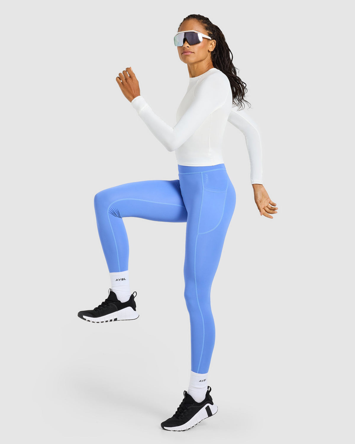Run Pocket Leggings - Cornflower Bleu
