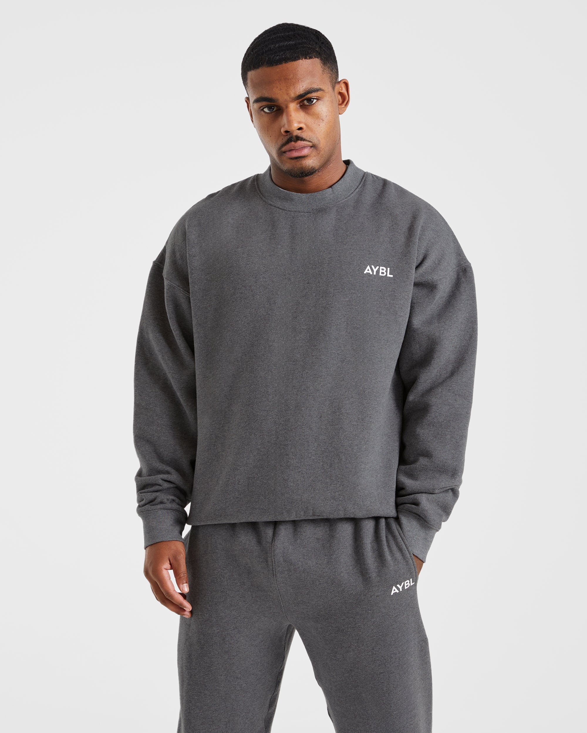 Essential Oversized Sweater - Charcoal Marl