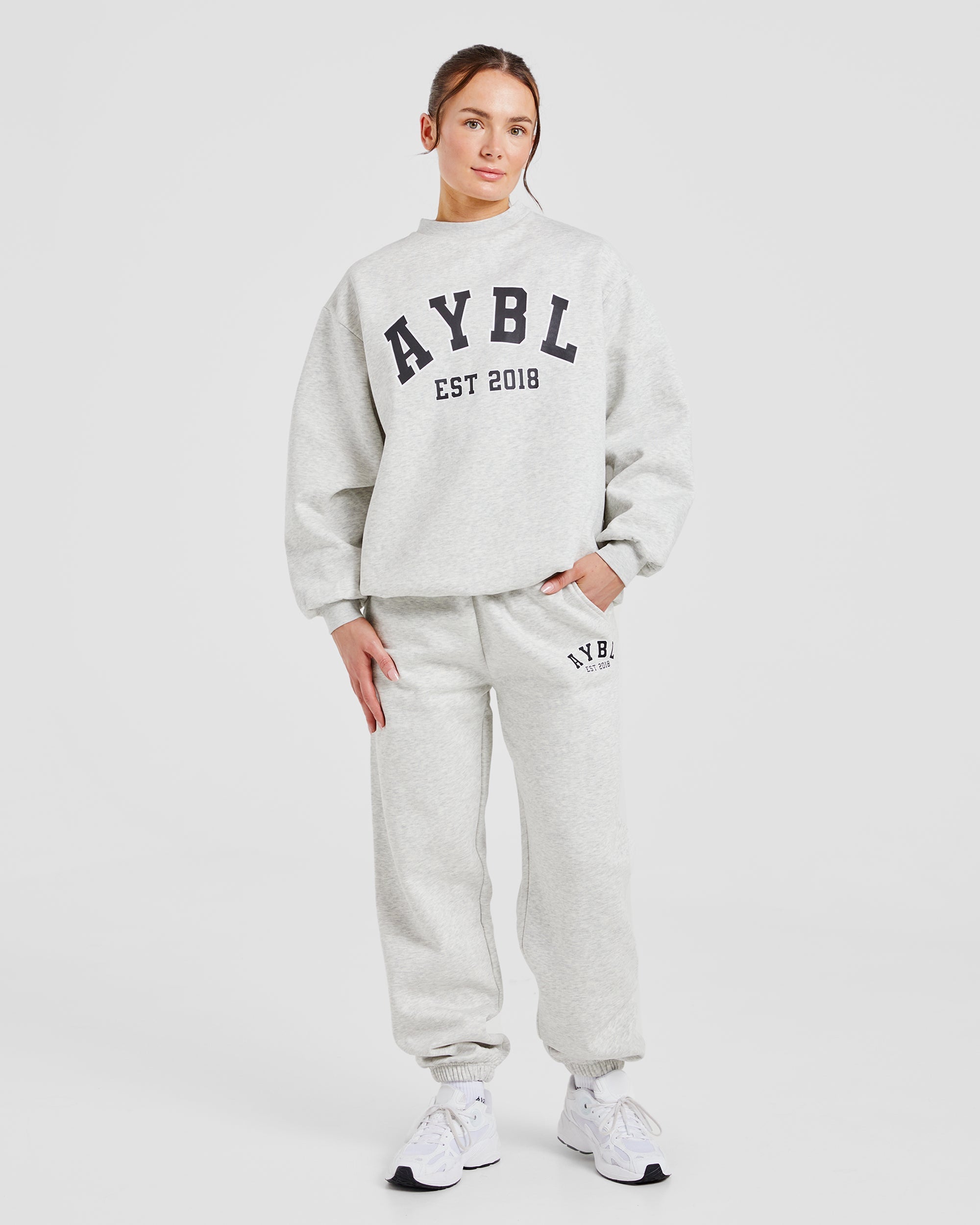 Varsity Graphic Oversized Sweatshirt - Gris Marl