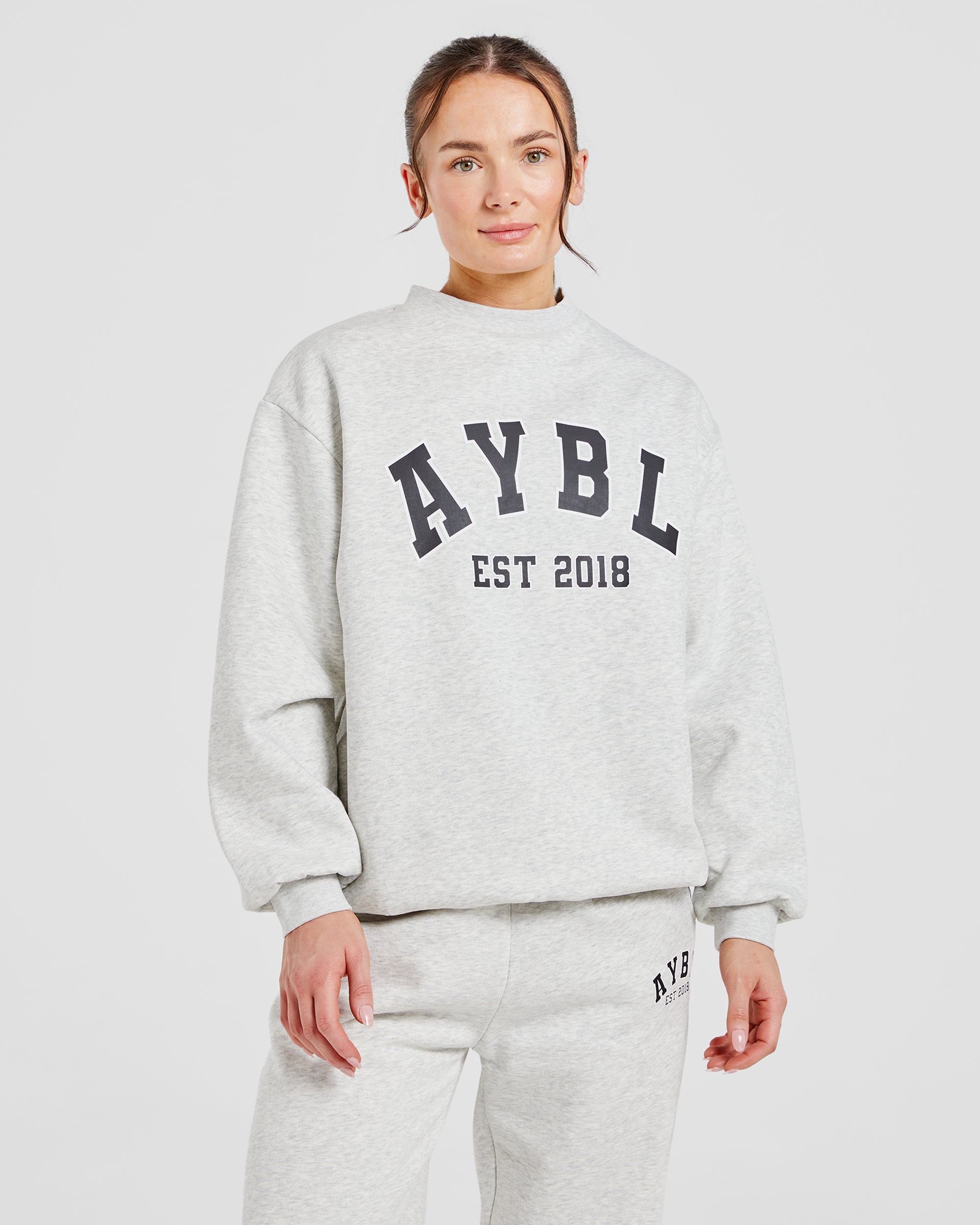 Varsity Graphic Oversized Sweatshirt - Gris Marl