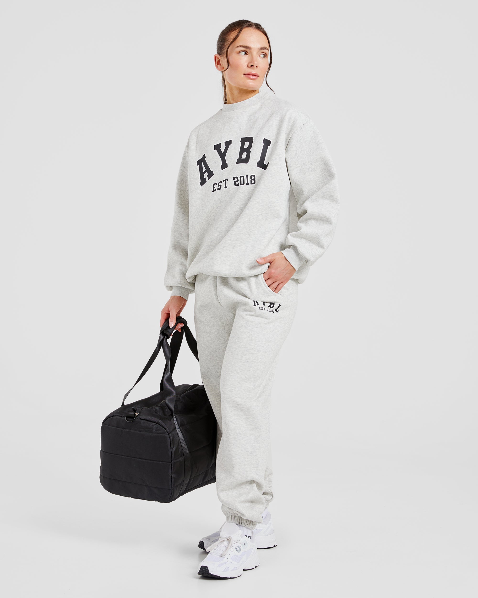 Varsity Graphic Oversized Sweatshirt - Gris Marl