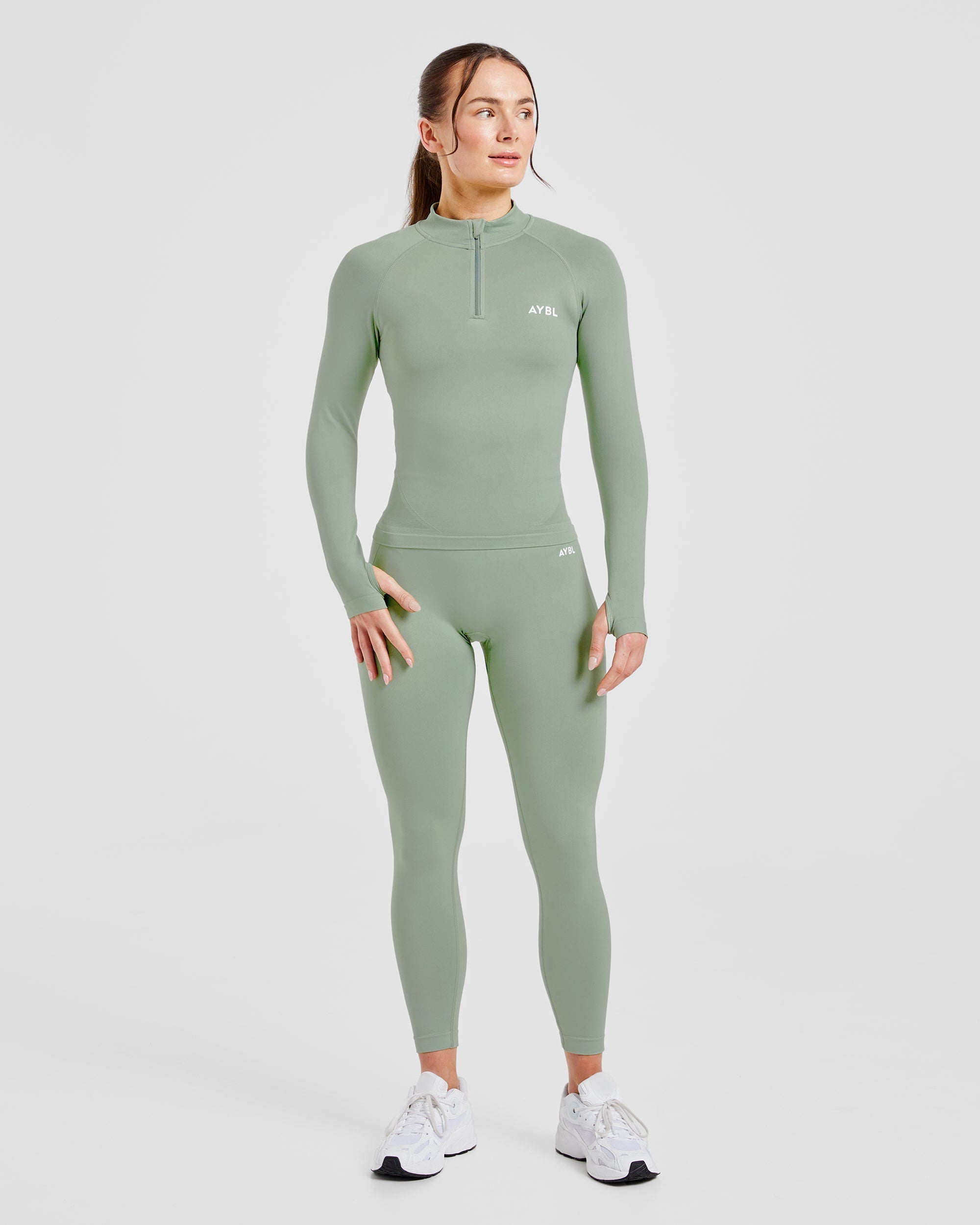 Empower Seamless 1/2 Zip Jacket - Grove Vert