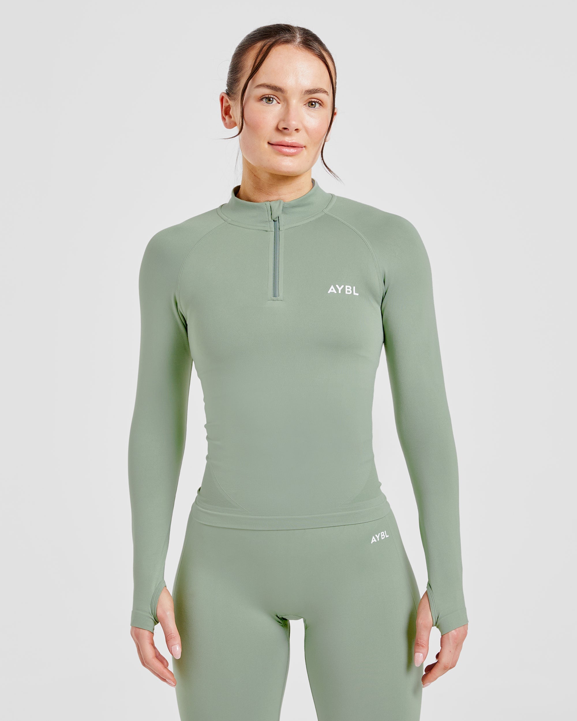 Empower Seamless 1/2 Zip Jacket - Grove Vert