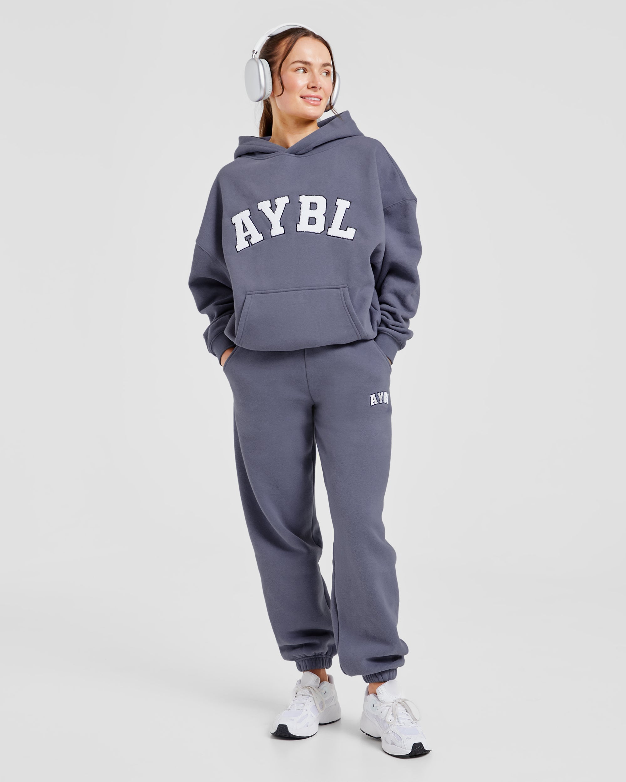 Varsity Oversized Joggers - Slate