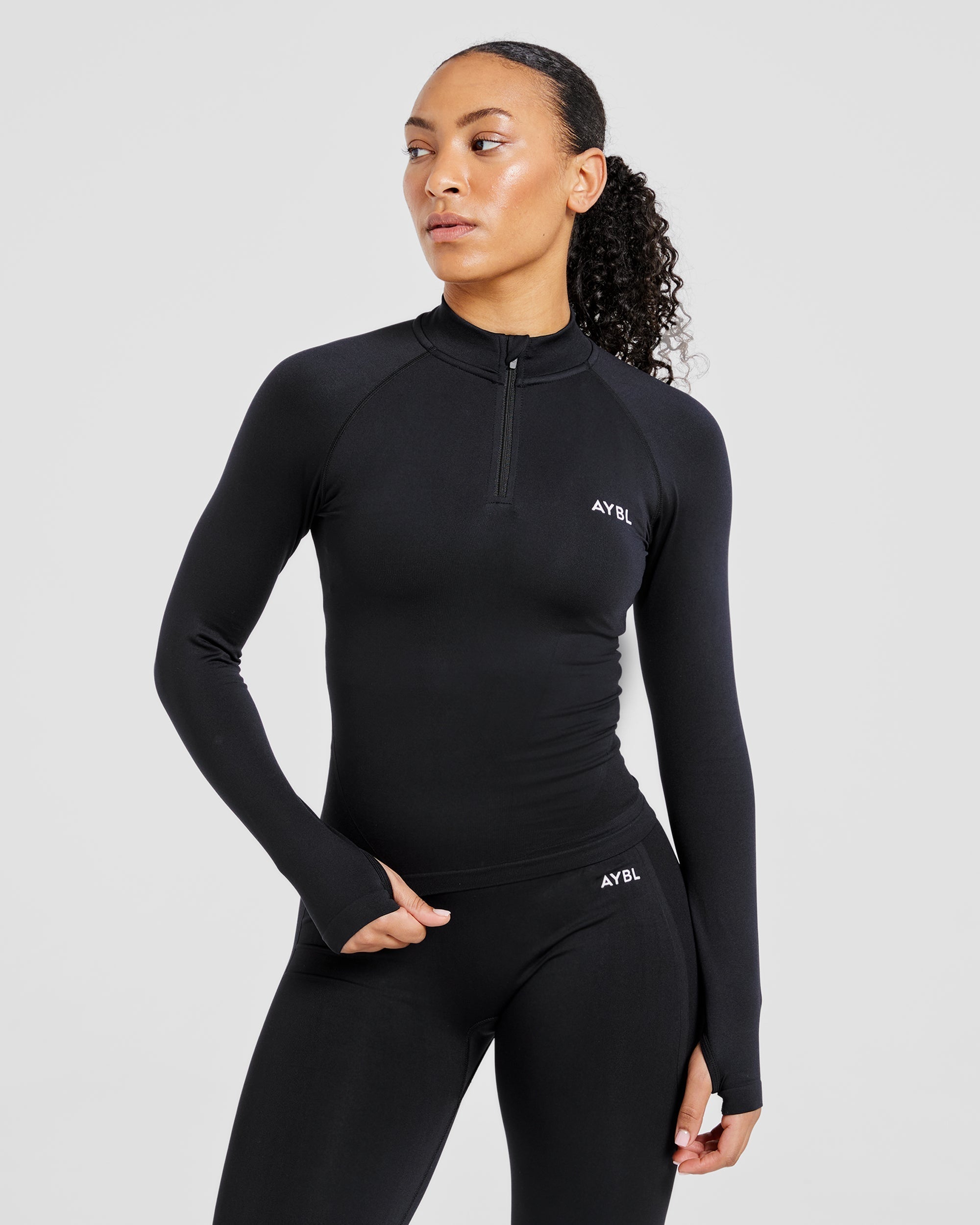 Empower Seamless 1/2 Zip Jacket - Noir