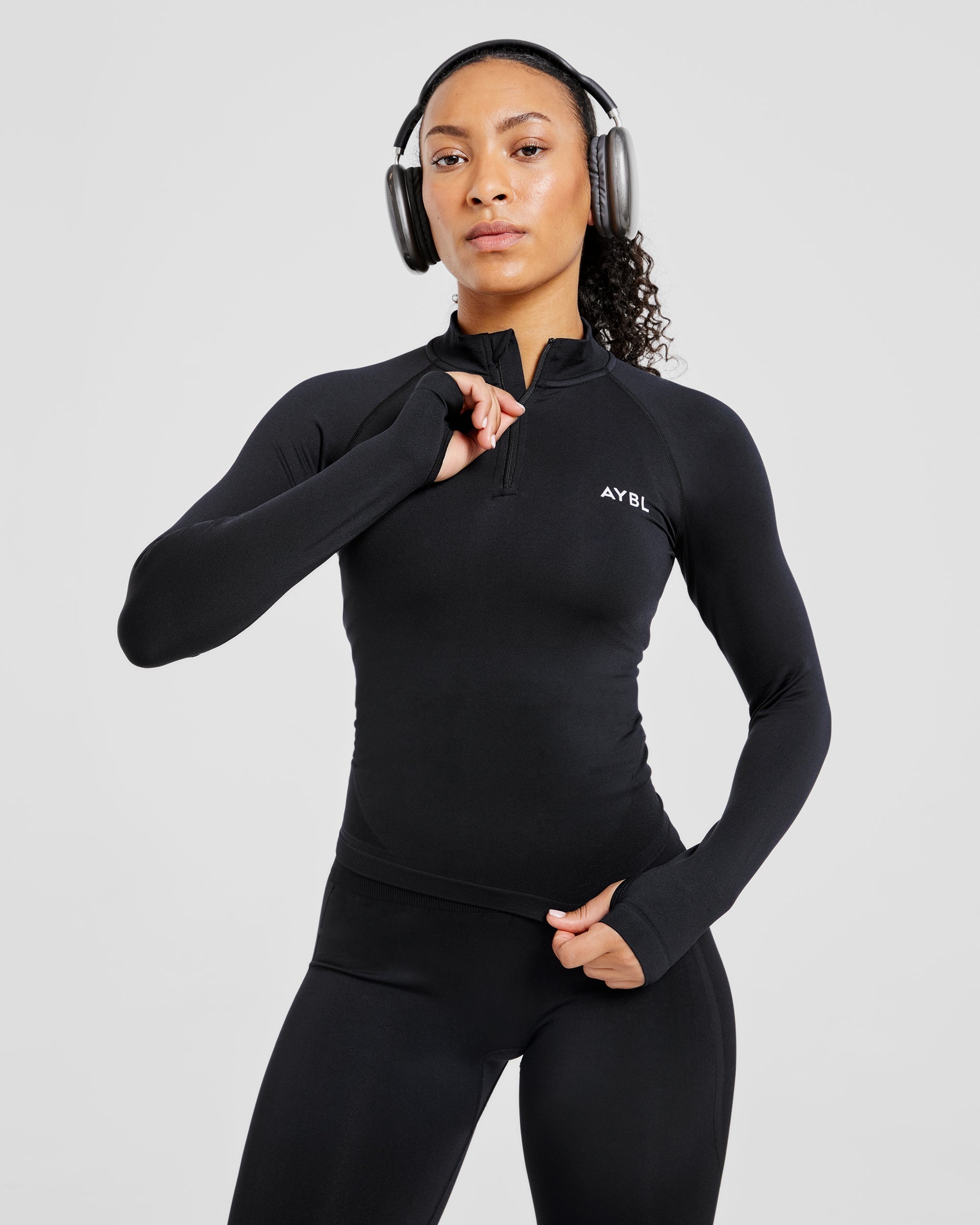 Empower Seamless 1/2 Zip Jacket - Noir