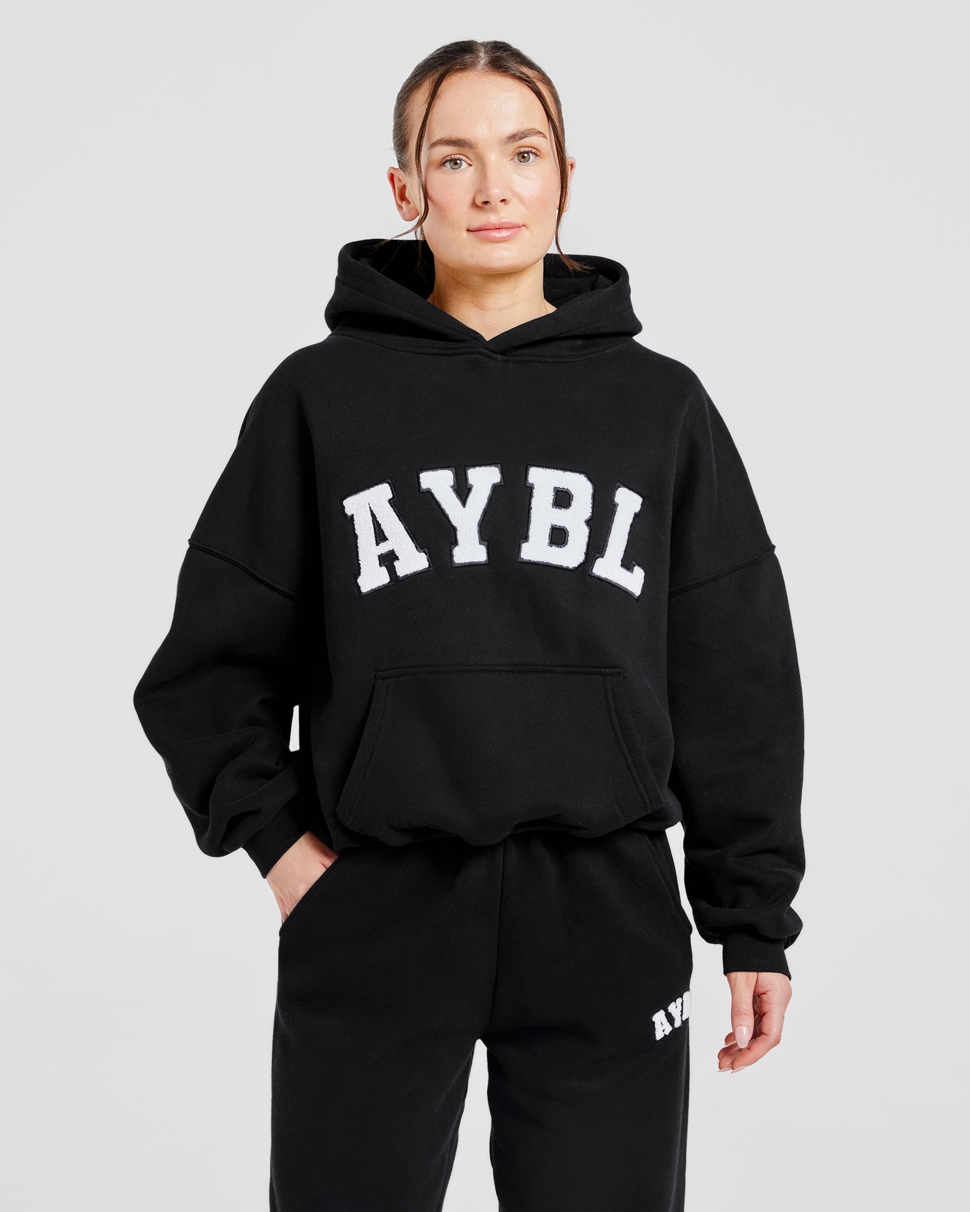 Varsity Oversized Hoodie - Noir