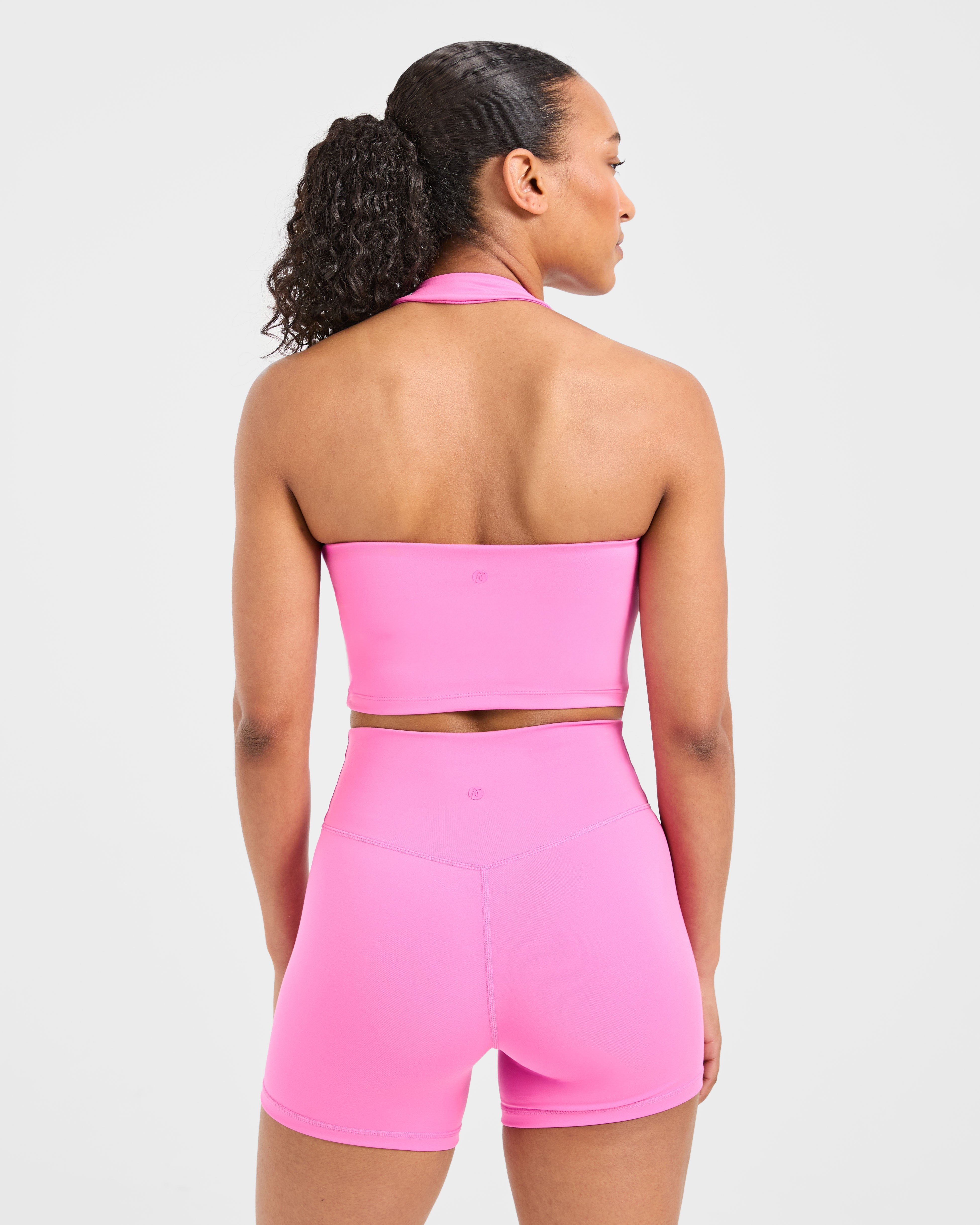 Staple Halterneck Crop Top - Summer Rose