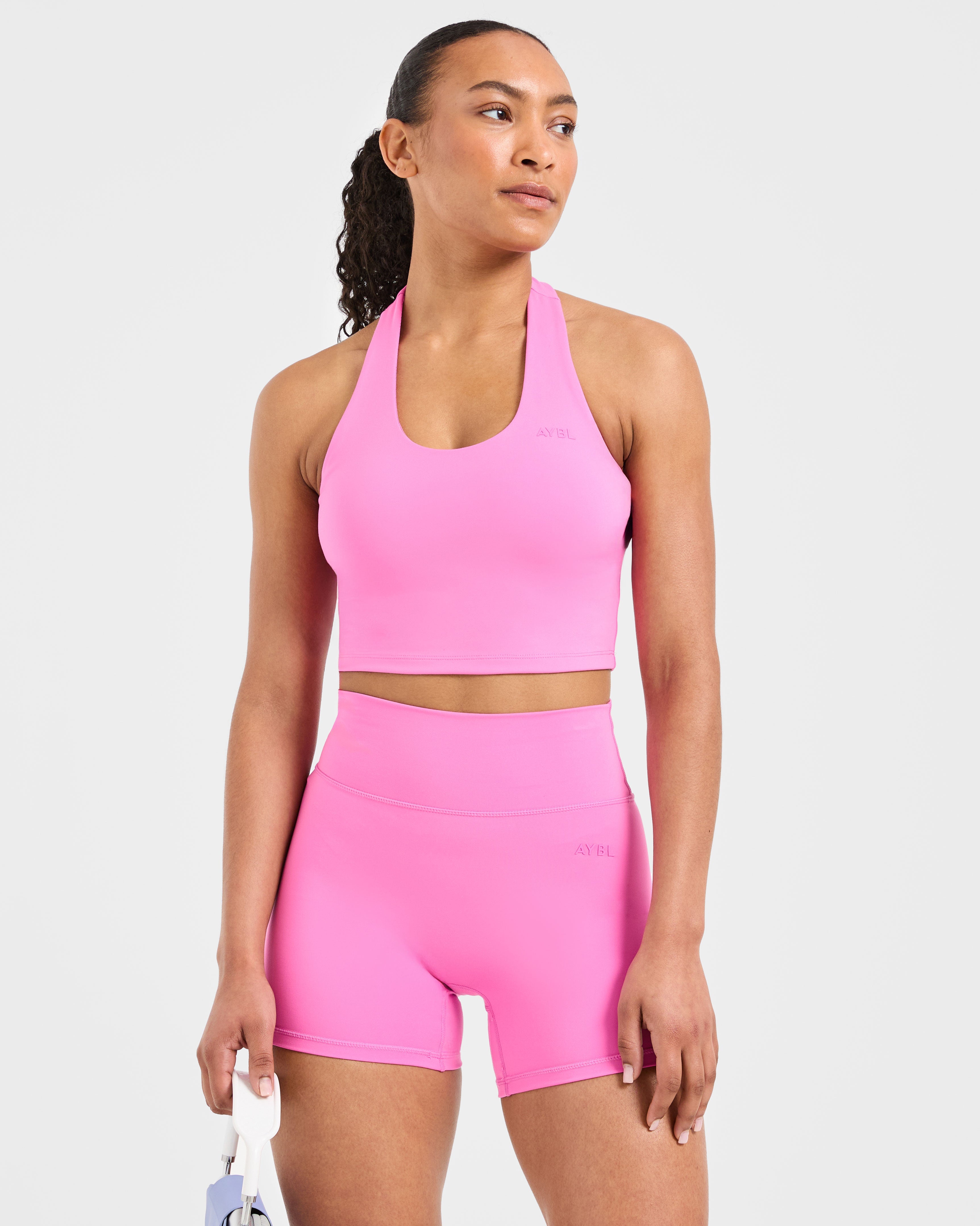 Staple Halterneck Crop Top - Summer Rose