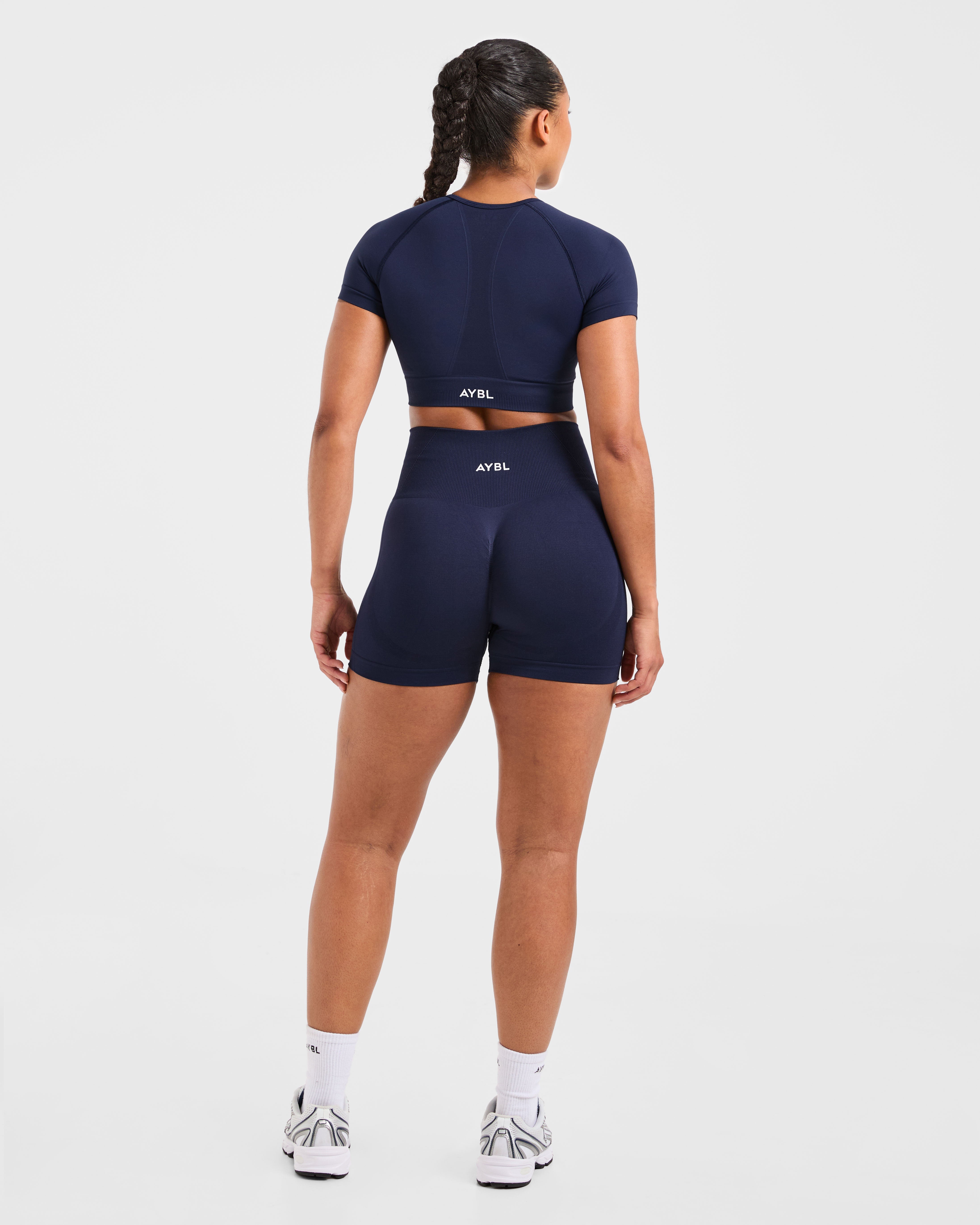 Empower Seamless Crop Top - Navy