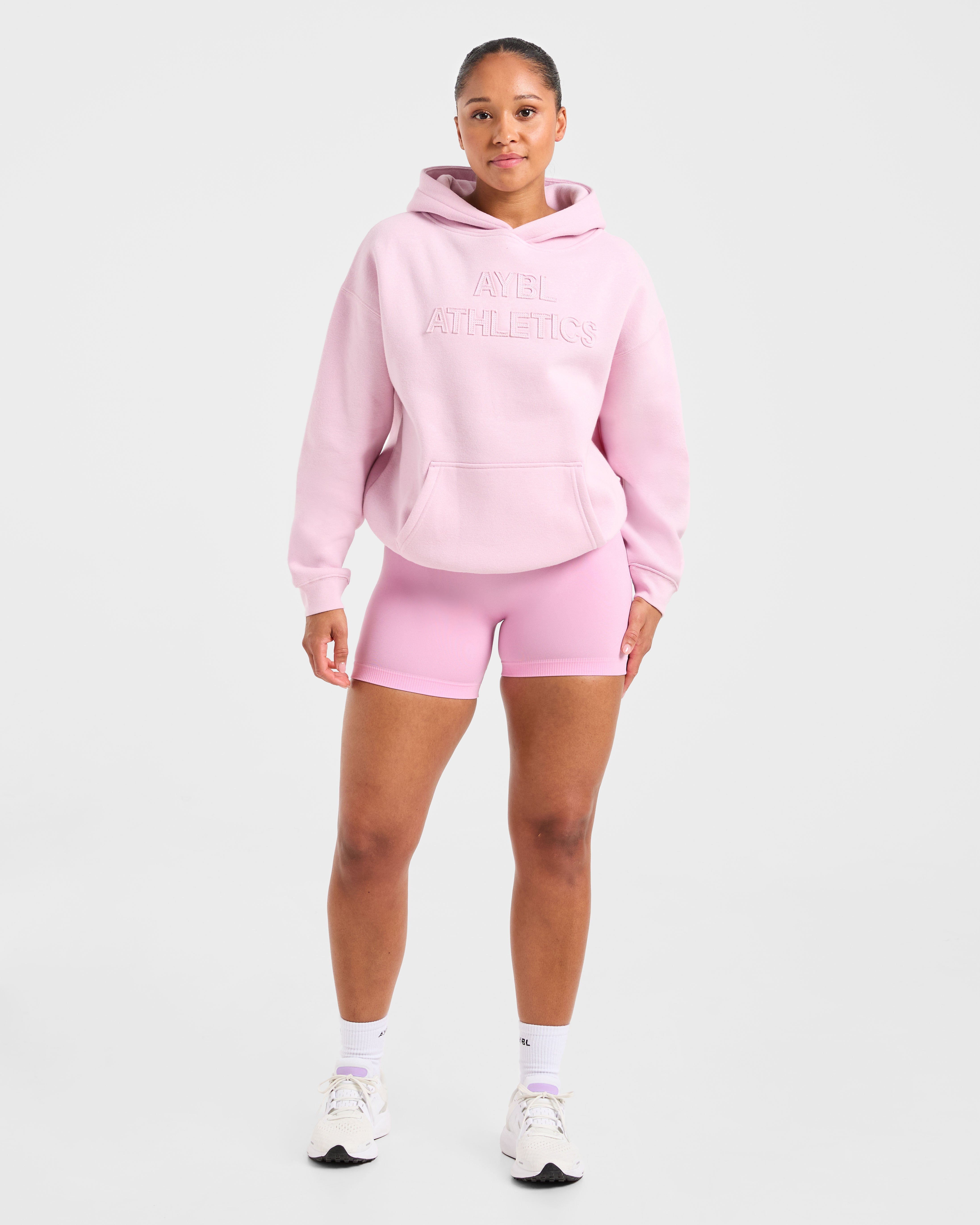Athletics Applique Oversized Hoodie - Sugar Rose