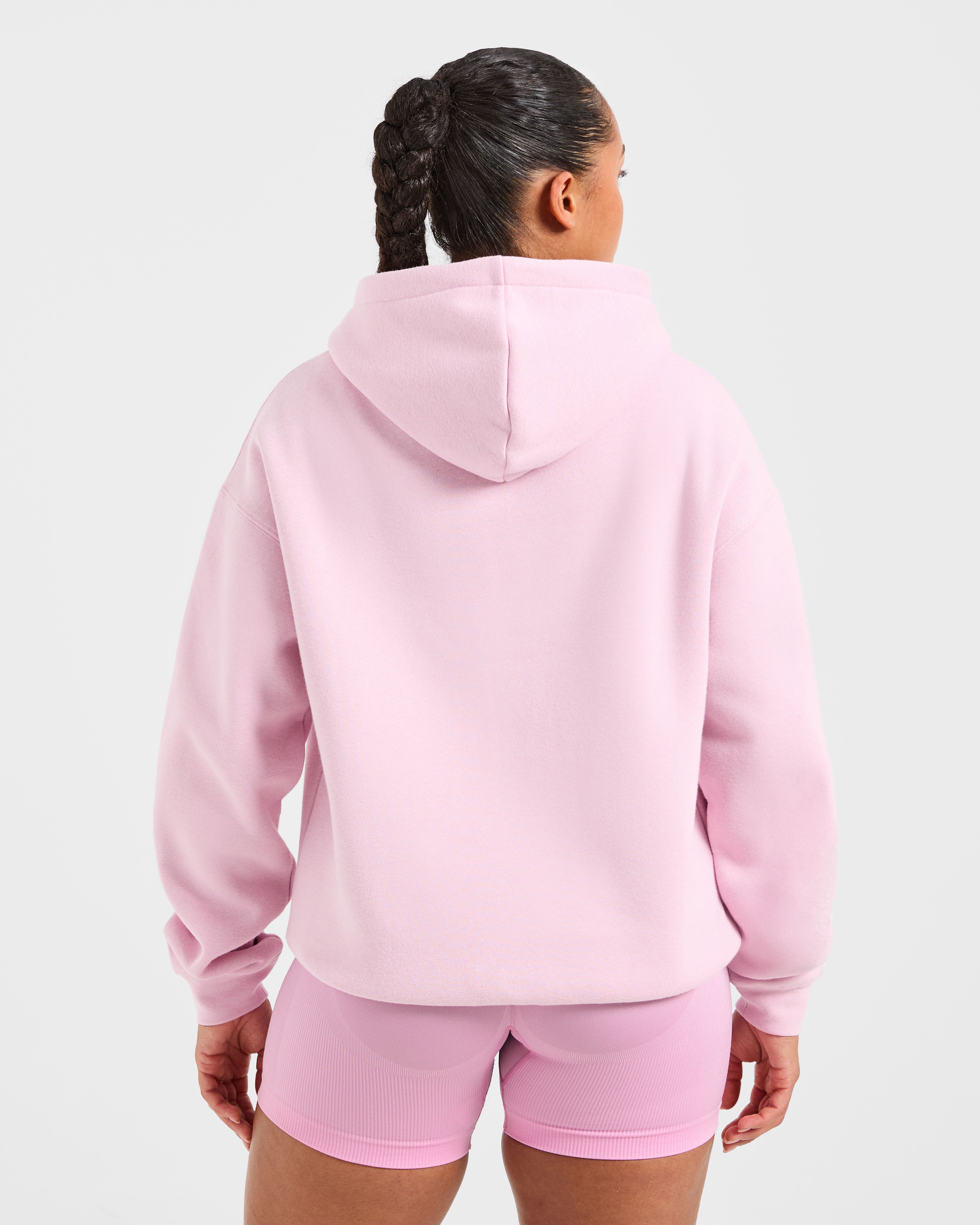 Athletics Applique Oversized Hoodie - Sugar Rose