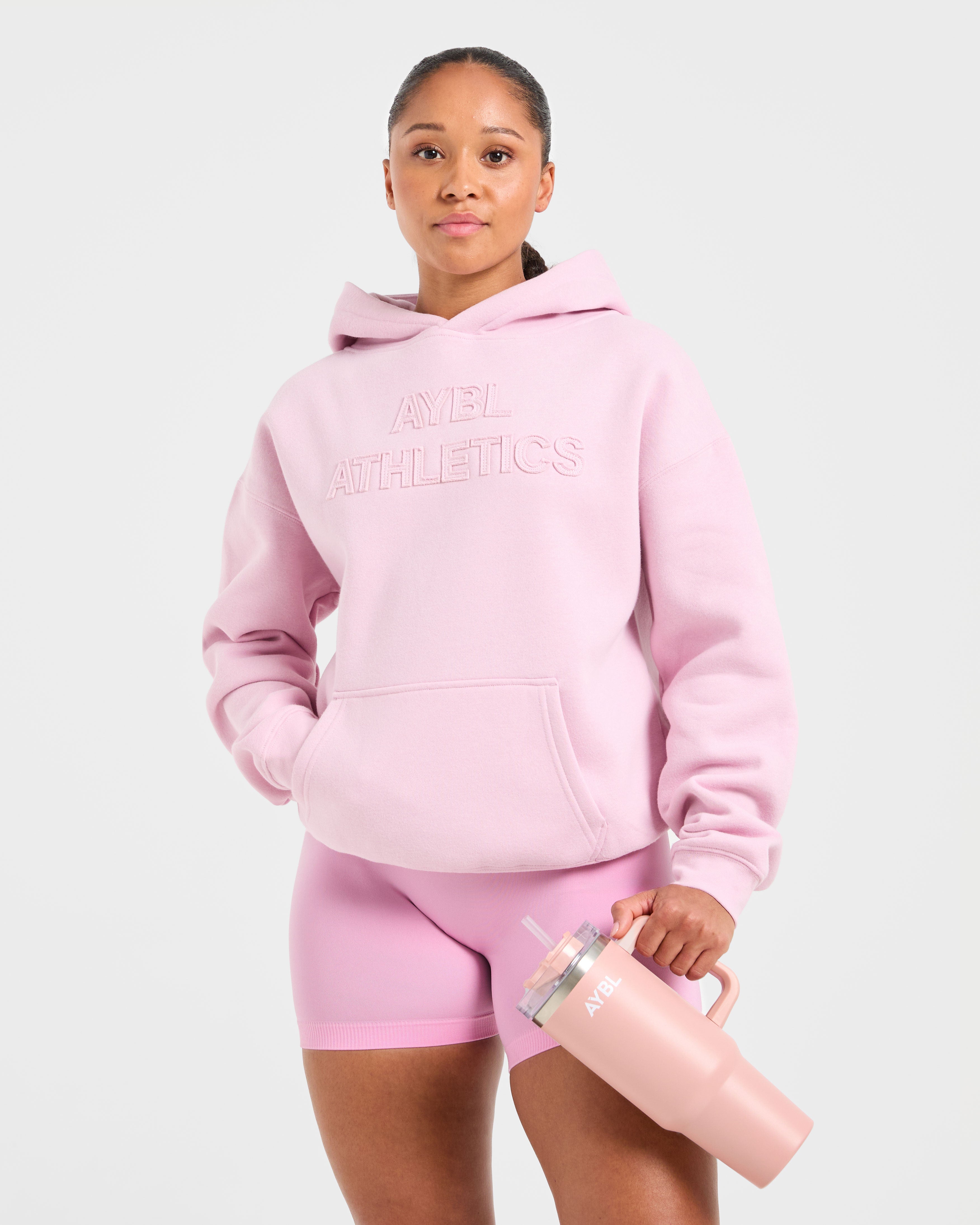 Athletics Applique Oversized Hoodie - Sugar Rose