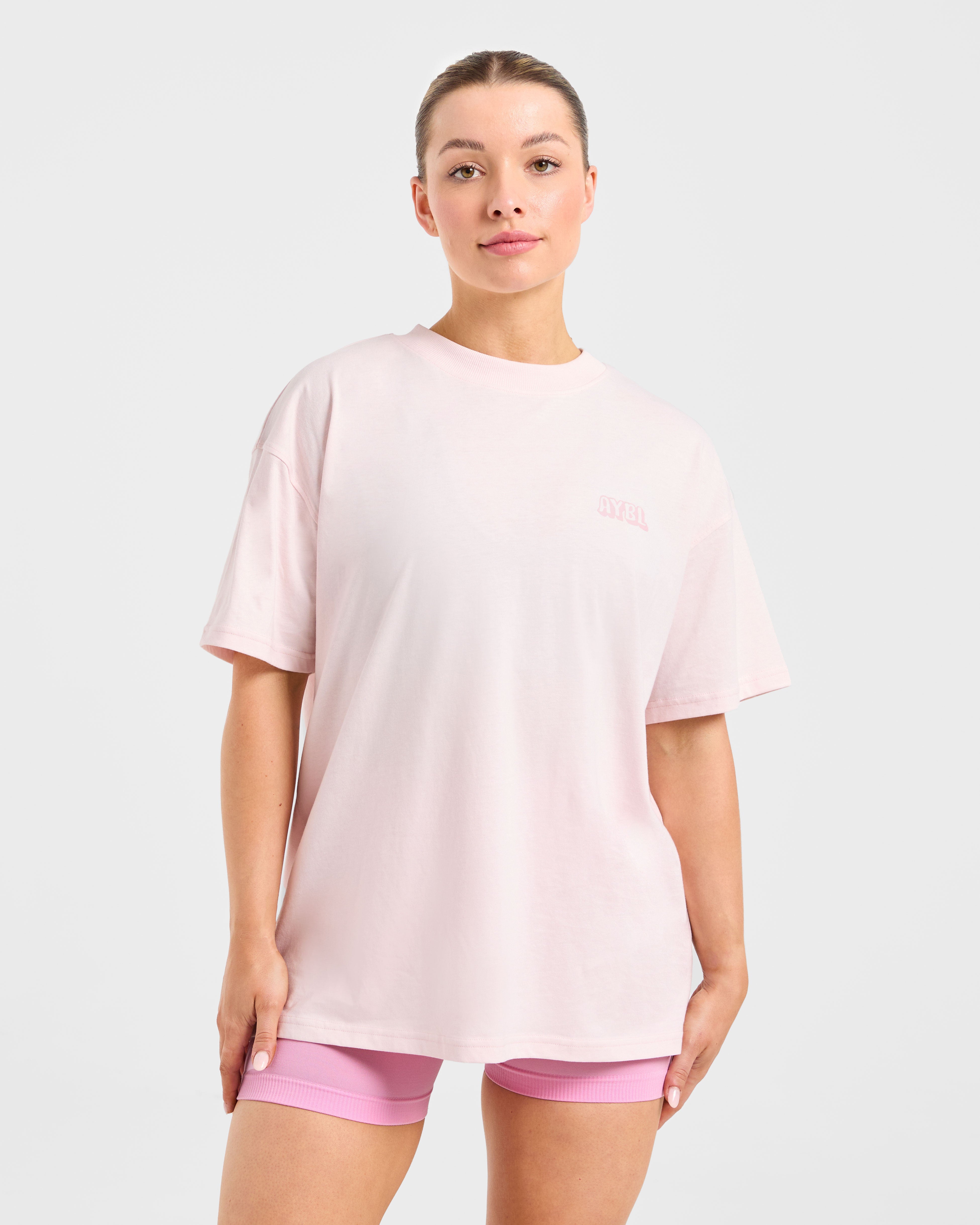 Gym Girl Era Oversized T Shirt - Rose