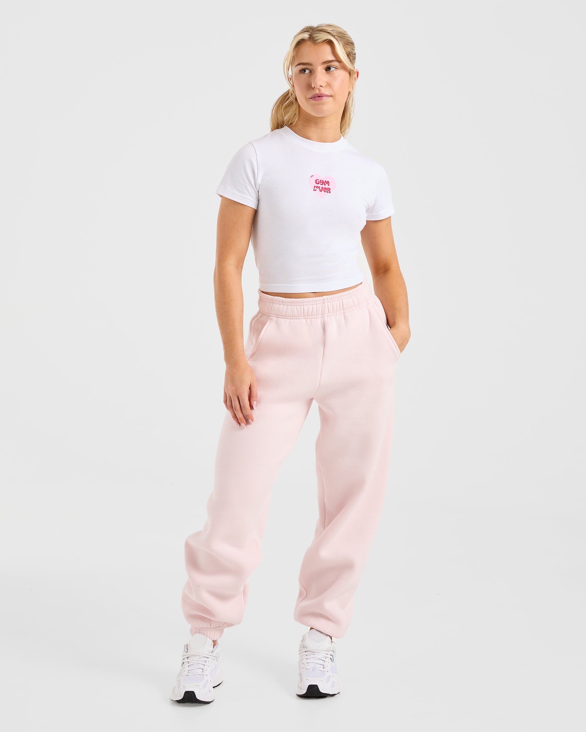 Gym Lover Baby Tee - Blanc