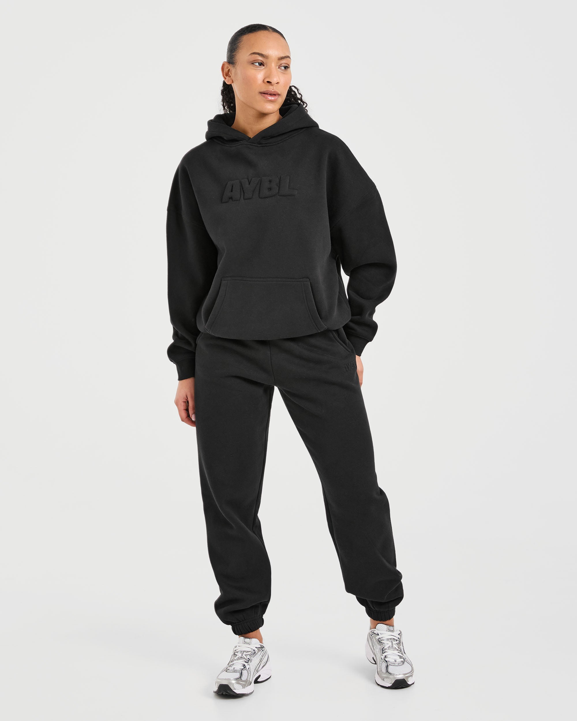 Classic Plush Oversized Joggers - Noir