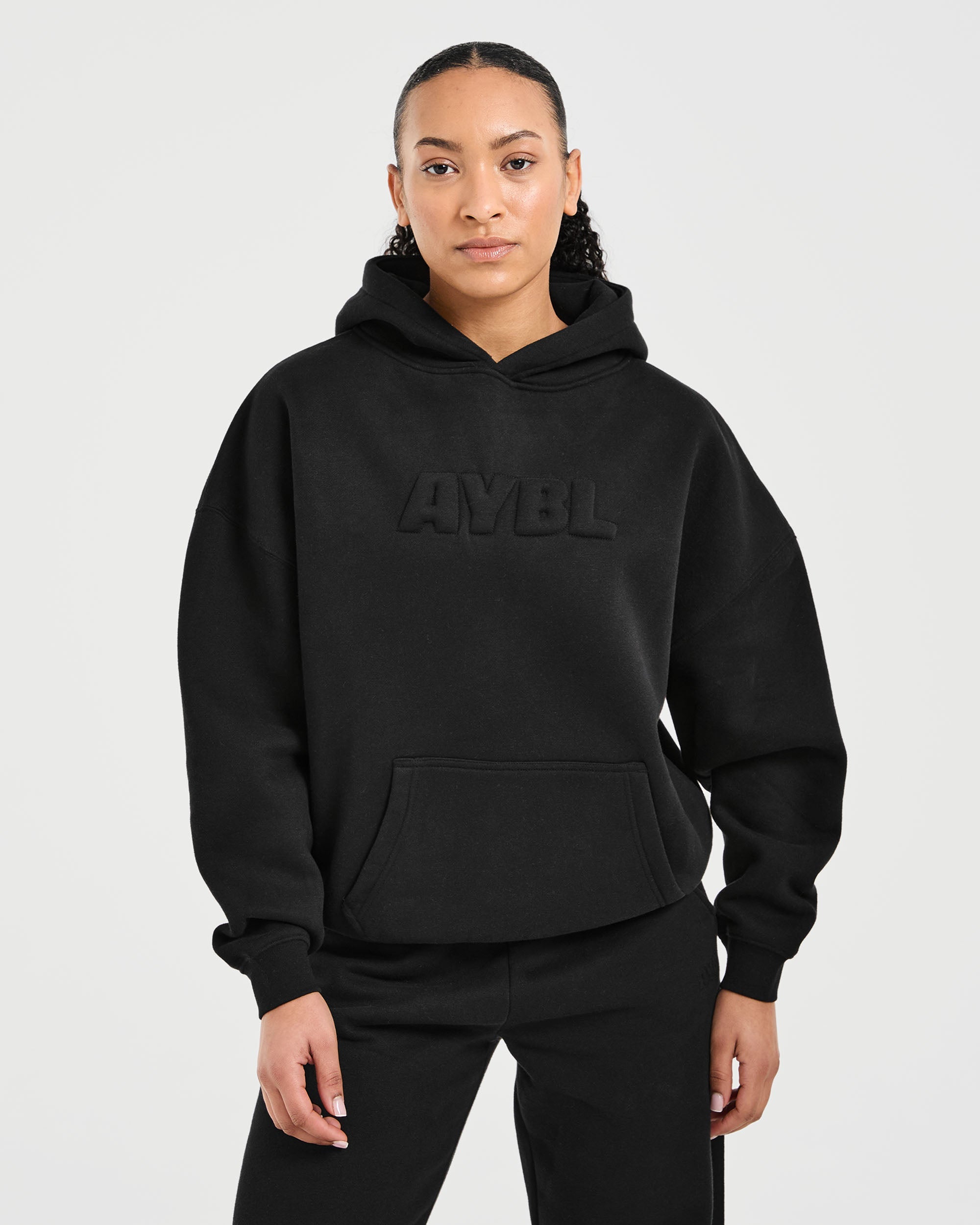 Classic Plush Oversized Hoodie - Noir