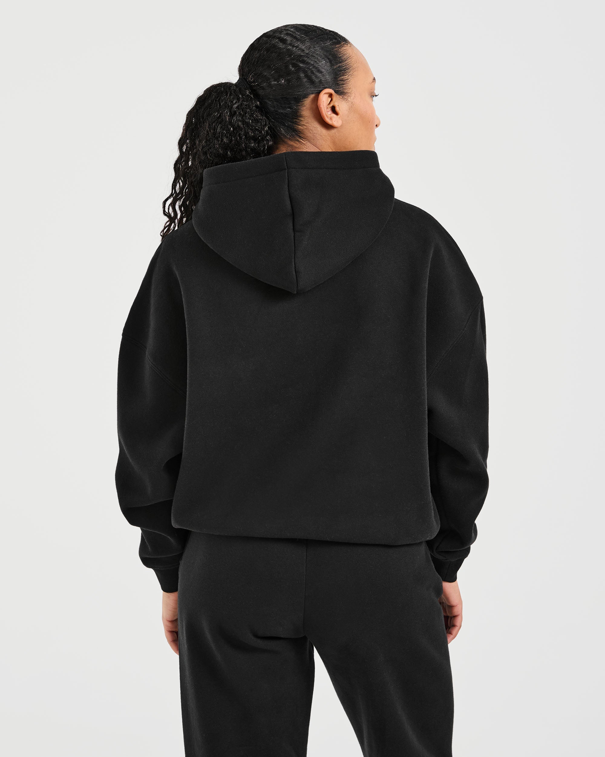 Classic Plush Oversized Hoodie - Noir