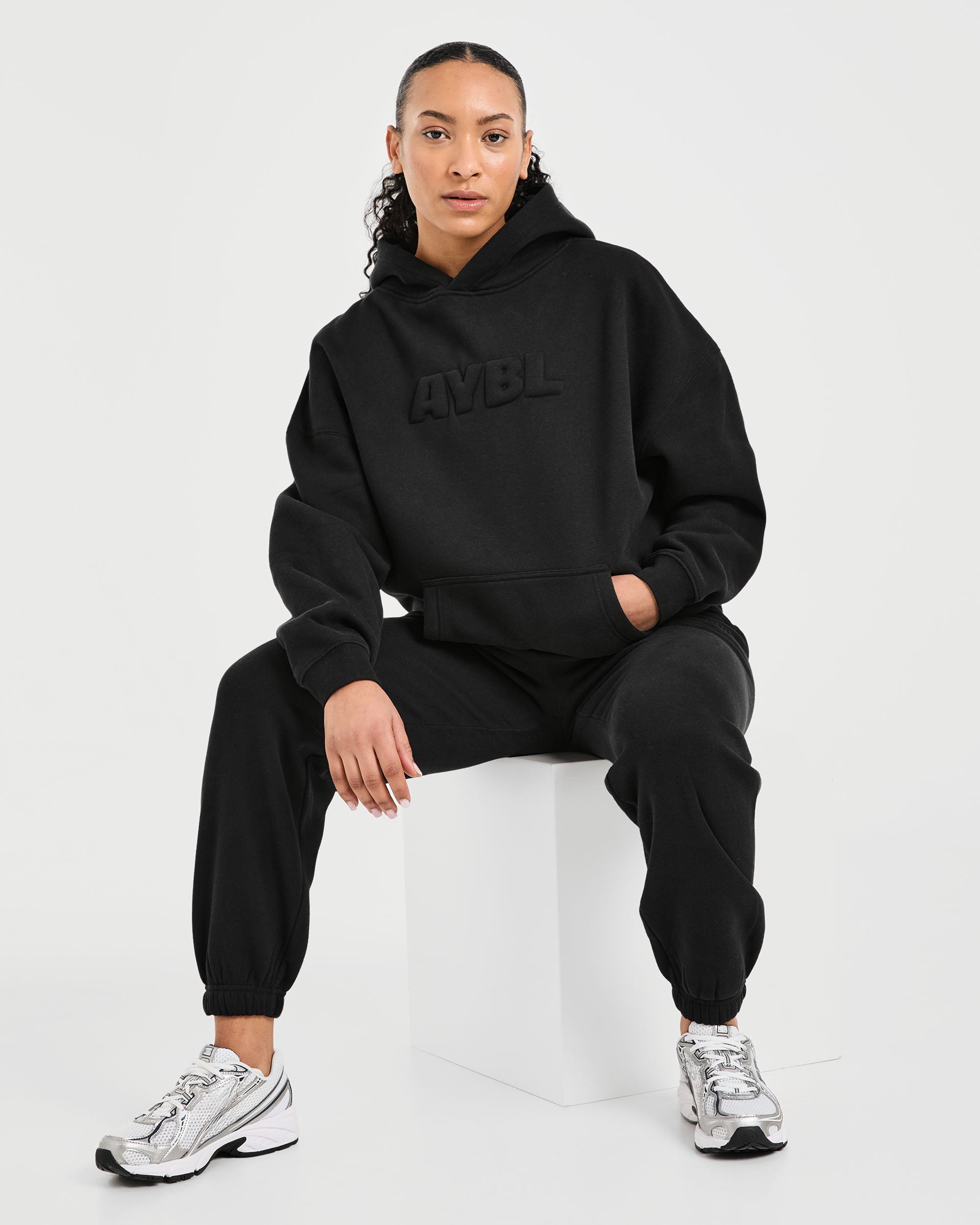 Classic Plush Oversized Hoodie - Noir