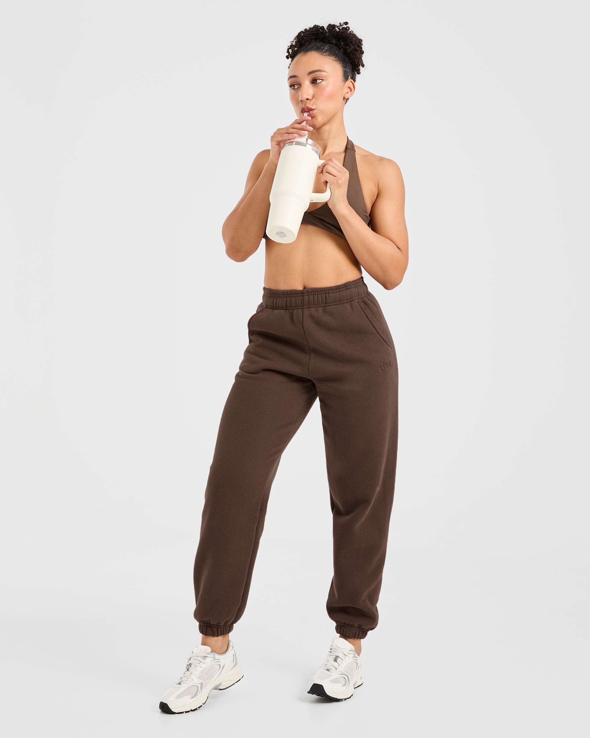 Classic Plush Oversized Joggers - Marron