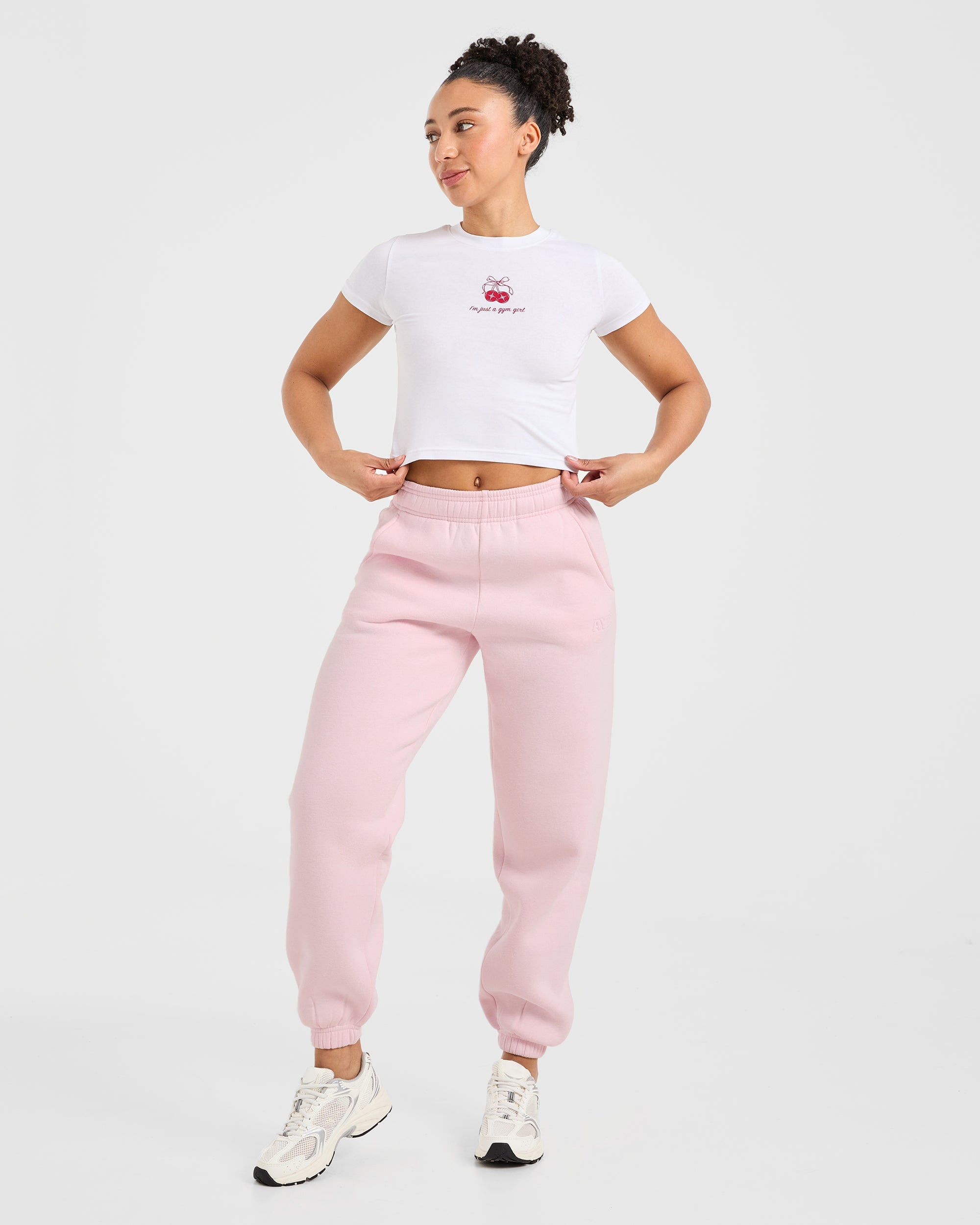 Classic Plush Oversized Joggers - Pastel Rose