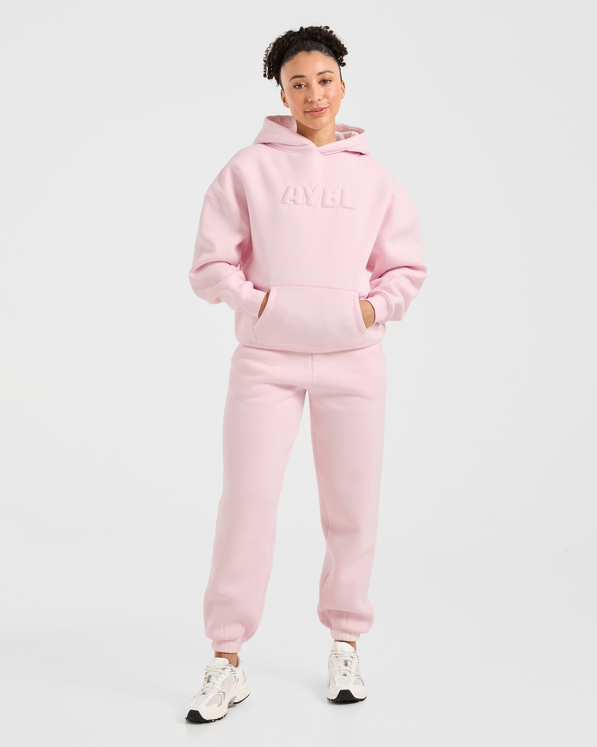 Classic Plush Oversized Joggers - Pastel Rose