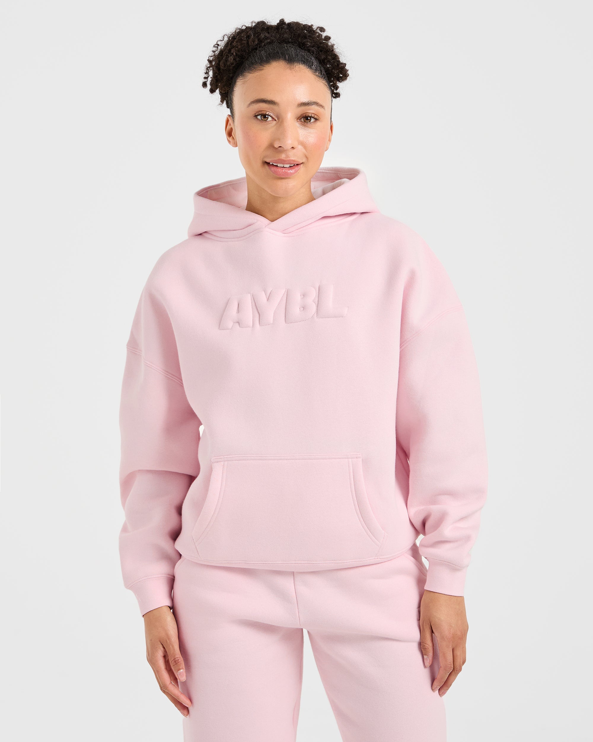 Classic Plush Oversized Hoodie - Pastel Rose