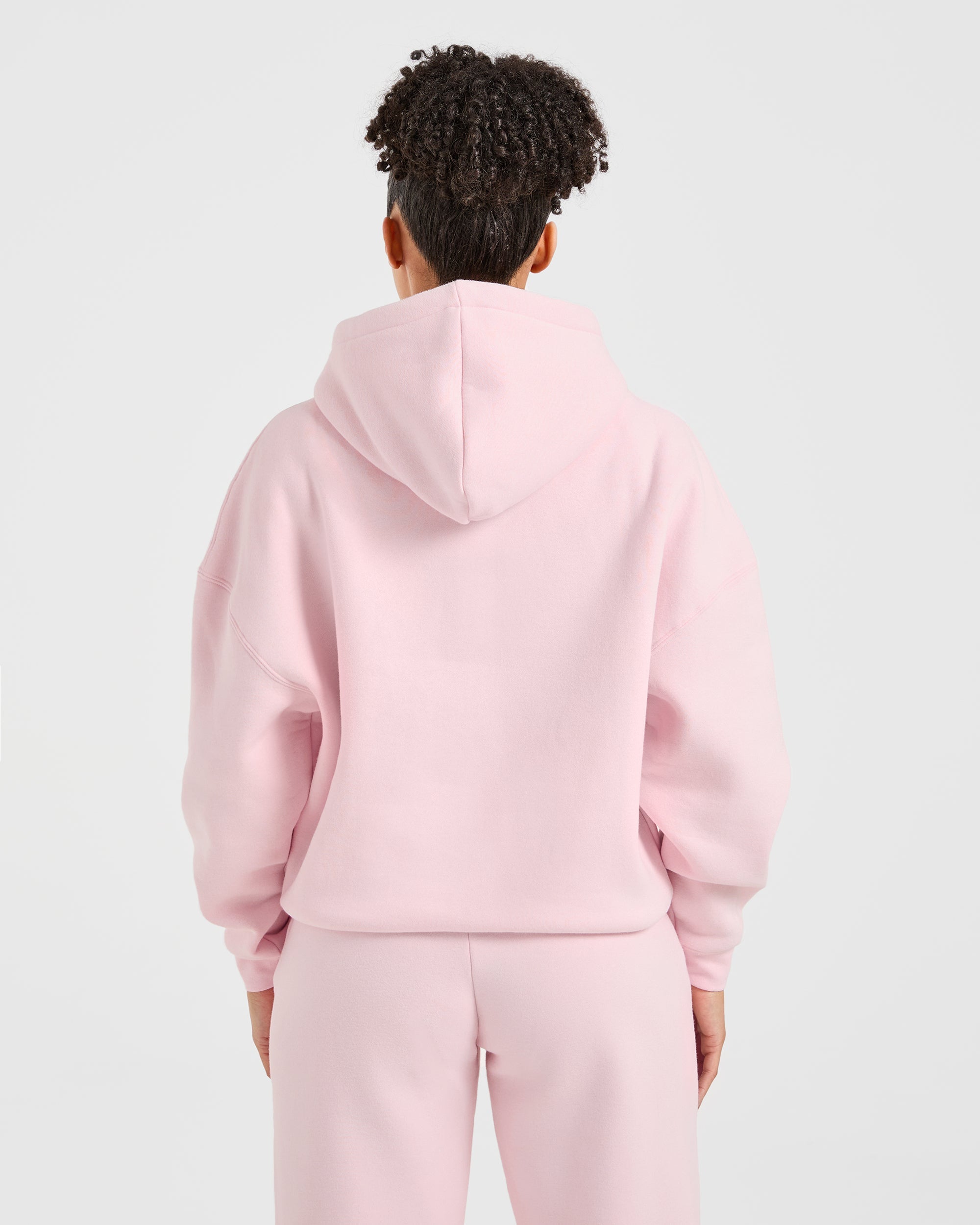 Classic Plush Oversized Hoodie - Pastel Rose