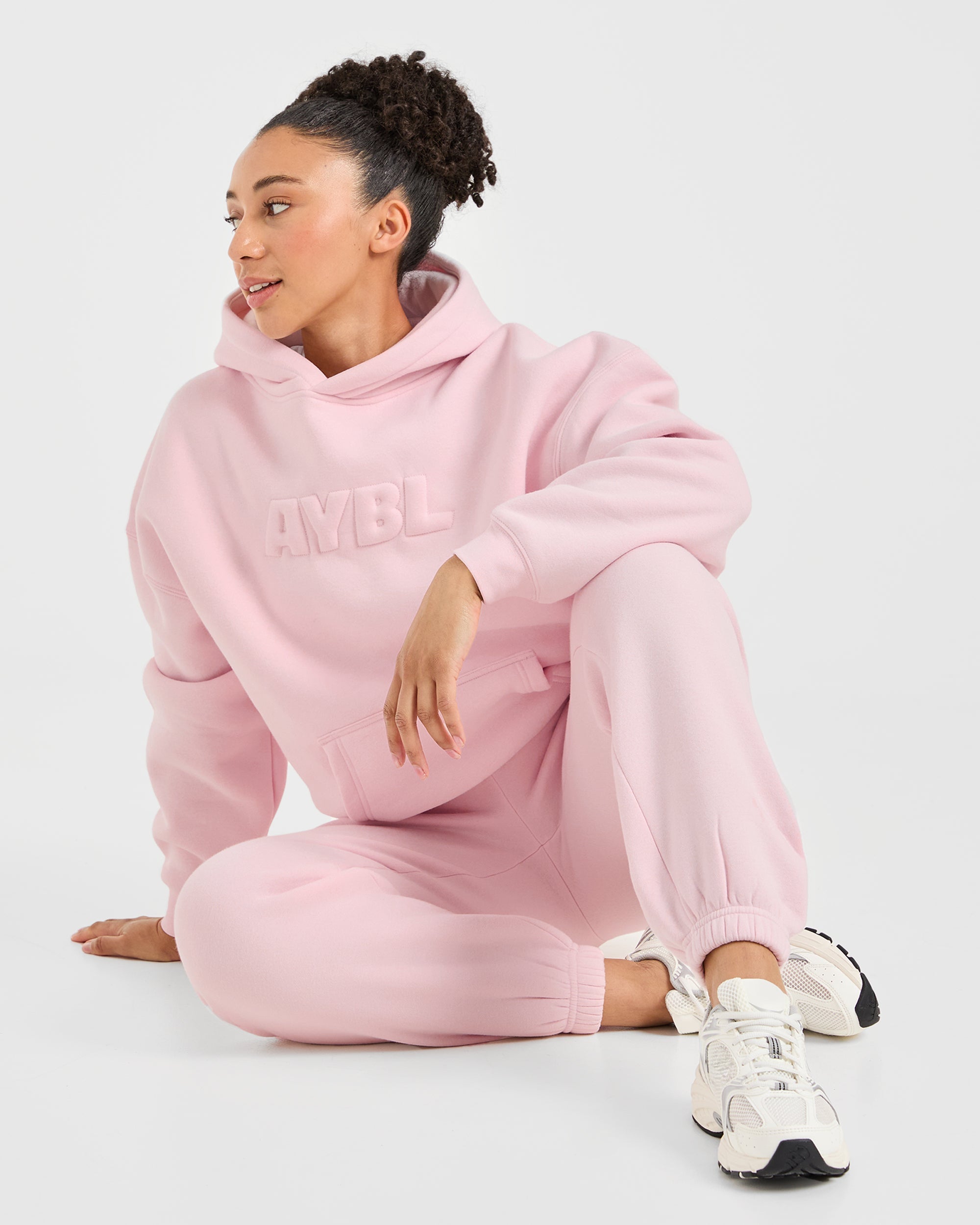 Classic Plush Oversized Hoodie - Pastel Rose