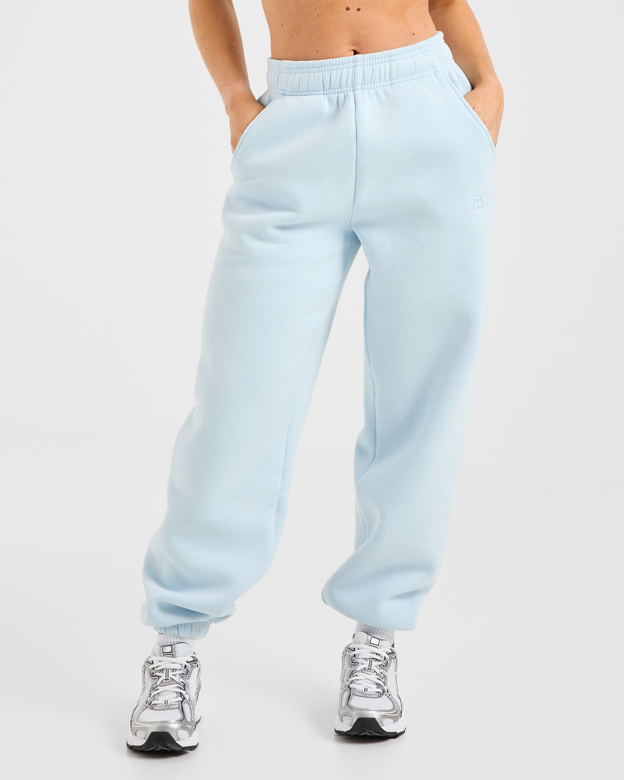 Classic Plush Oversized Joggers - Pastel Bleu