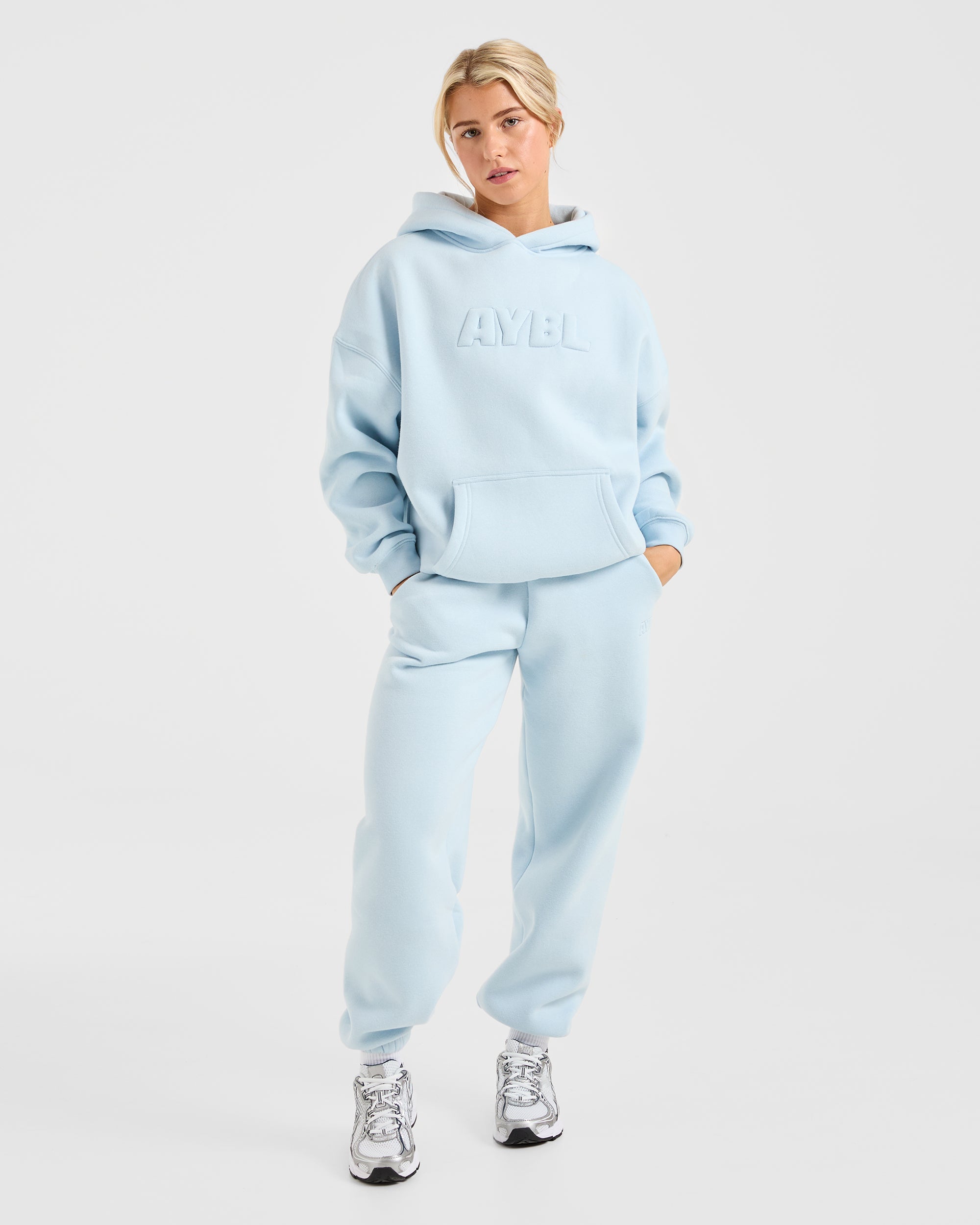 Classic Plush Oversized Hoodie - Pastel Bleu