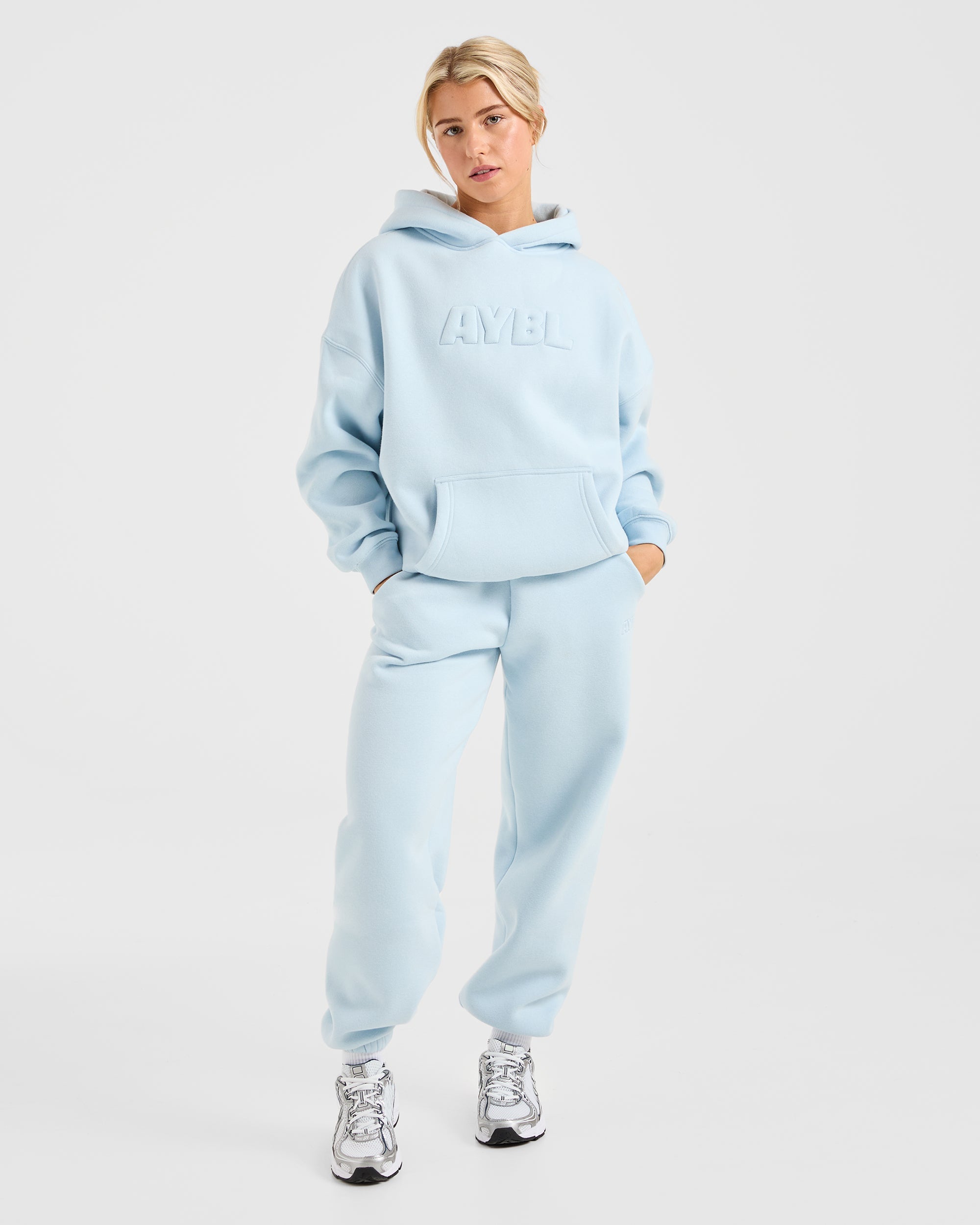 Classic Plush Oversized Joggers - Pastel Bleu