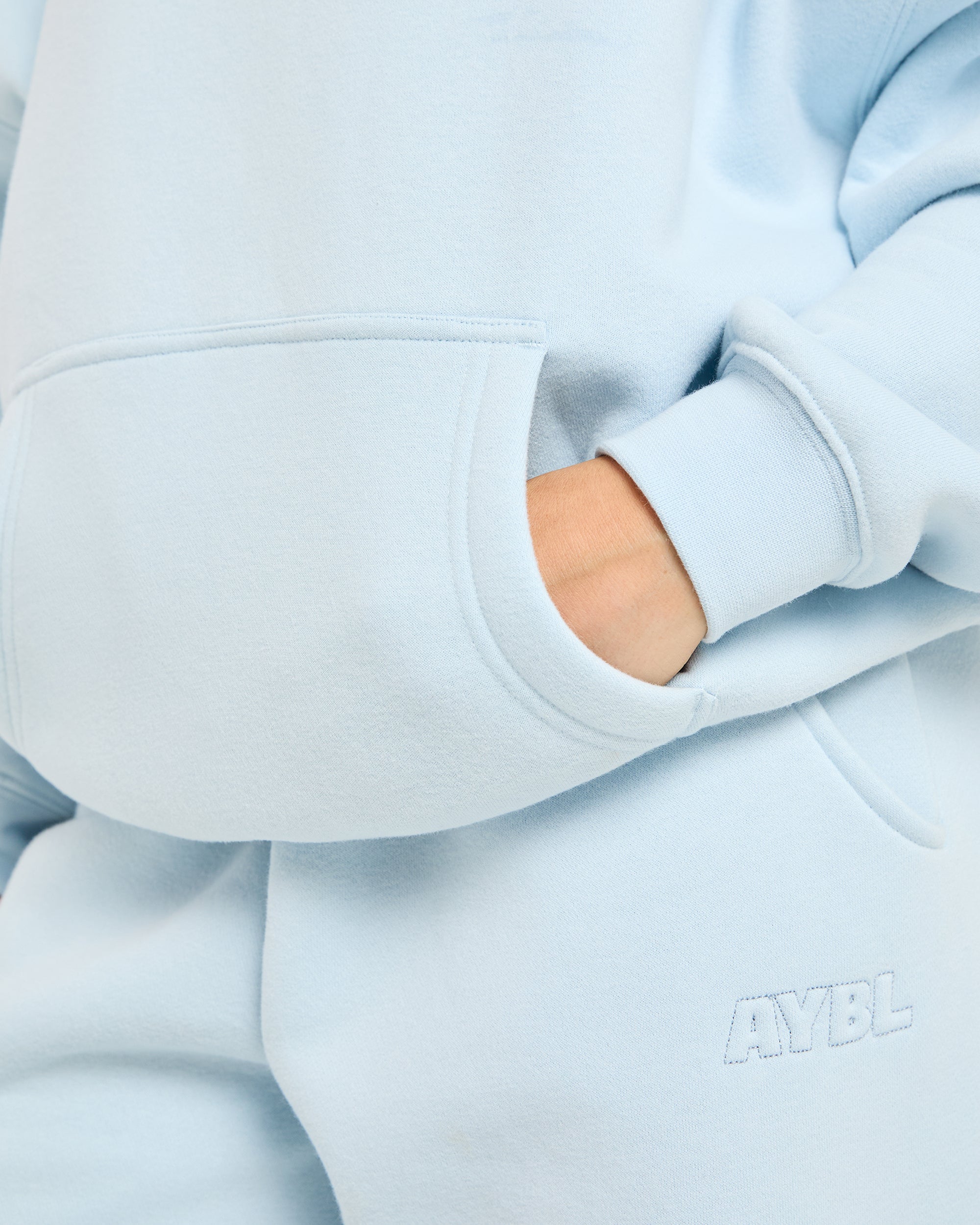 Classic Plush Oversized Hoodie - Pastel Bleu