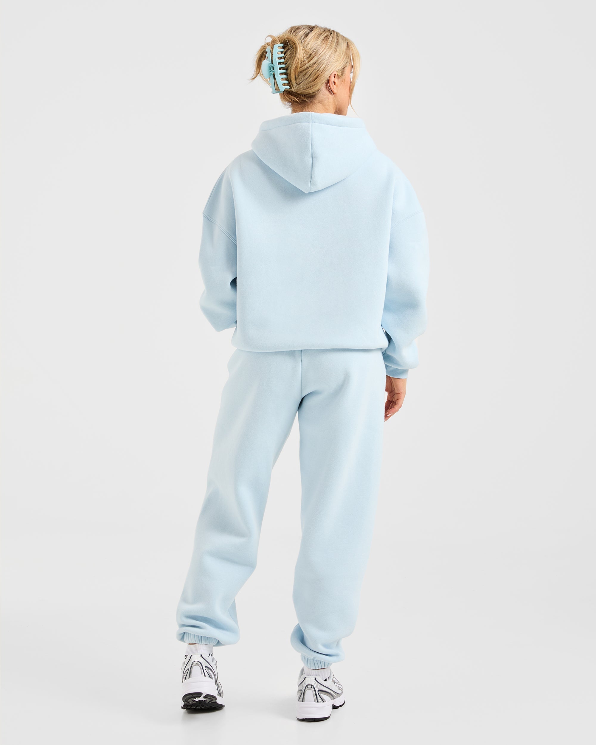 Classic Plush Oversized Hoodie - Pastel Bleu