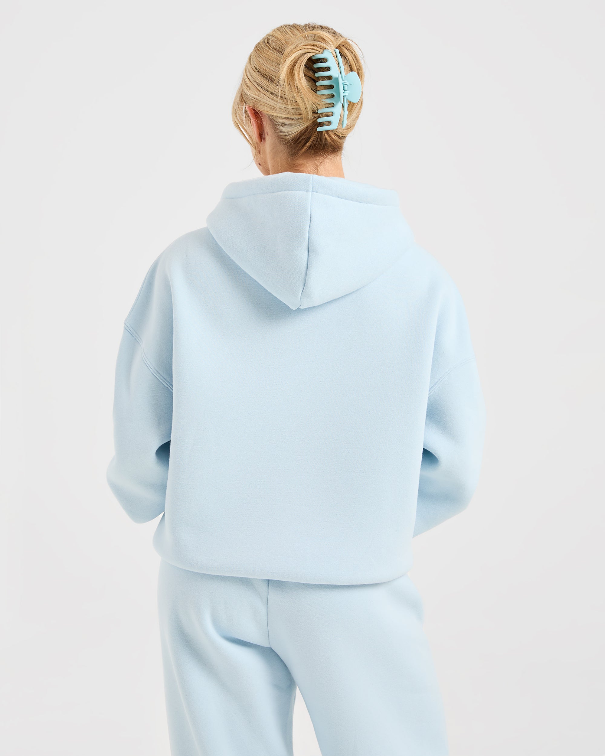 Classic Plush Oversized Hoodie - Pastel Bleu