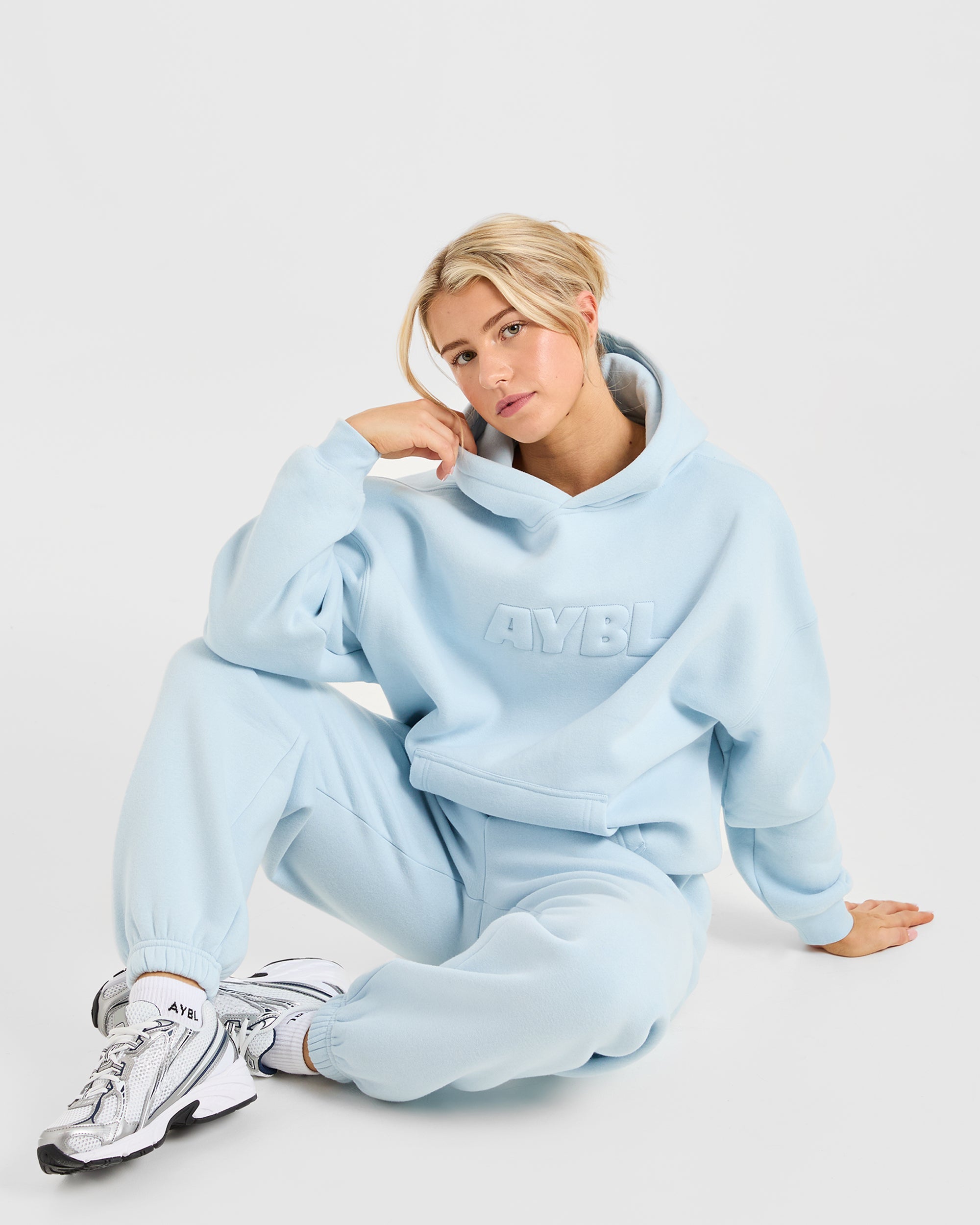 Classic Plush Oversized Hoodie - Pastel Bleu