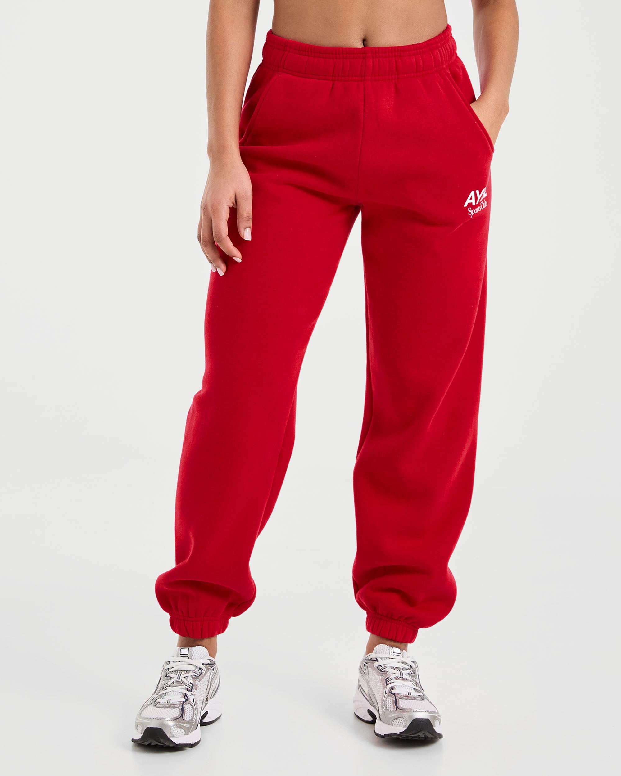 AYBL Sports Club Oversized Joggers - True Rouge