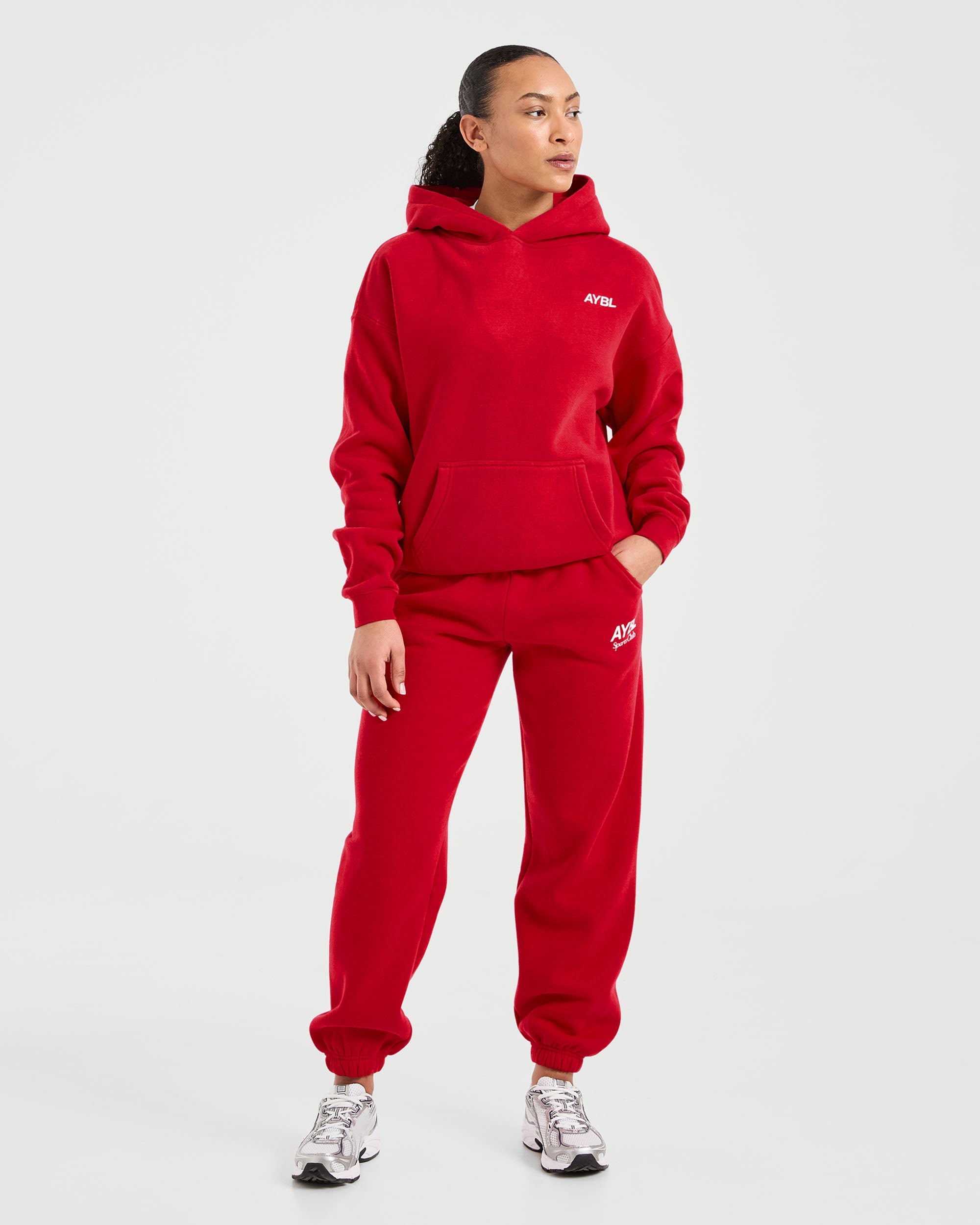 AYBL Sports Club Oversized Hoodie - True Rouge