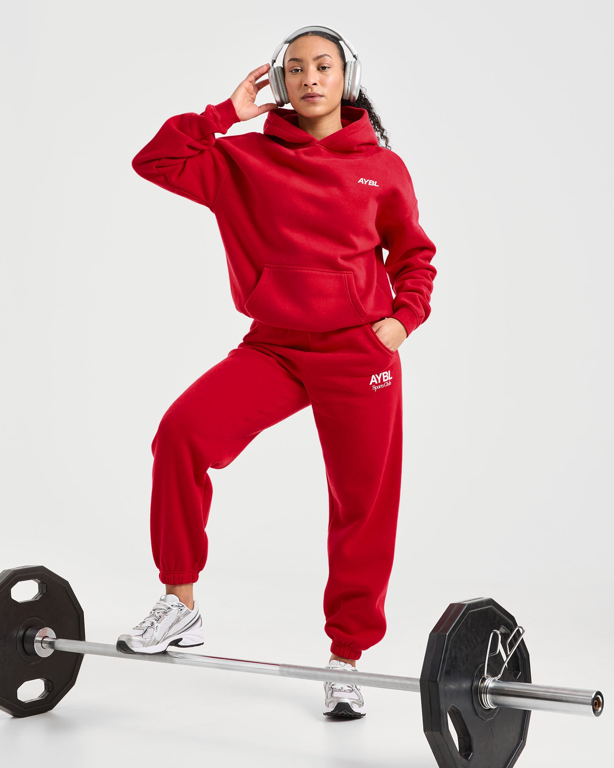 AYBL Sports Club Oversized Hoodie - True Rouge