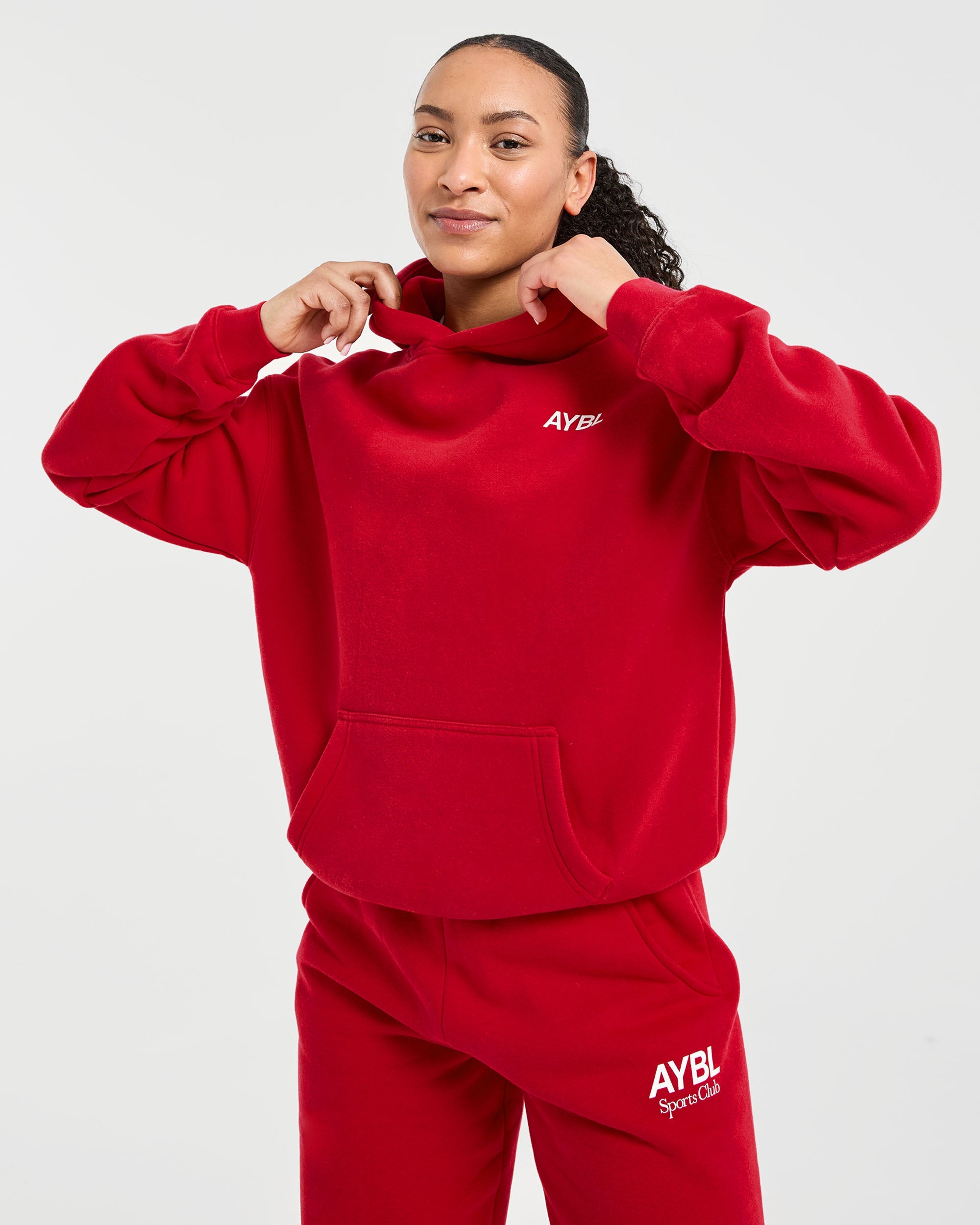 AYBL Sports Club Oversized Hoodie - True Rouge