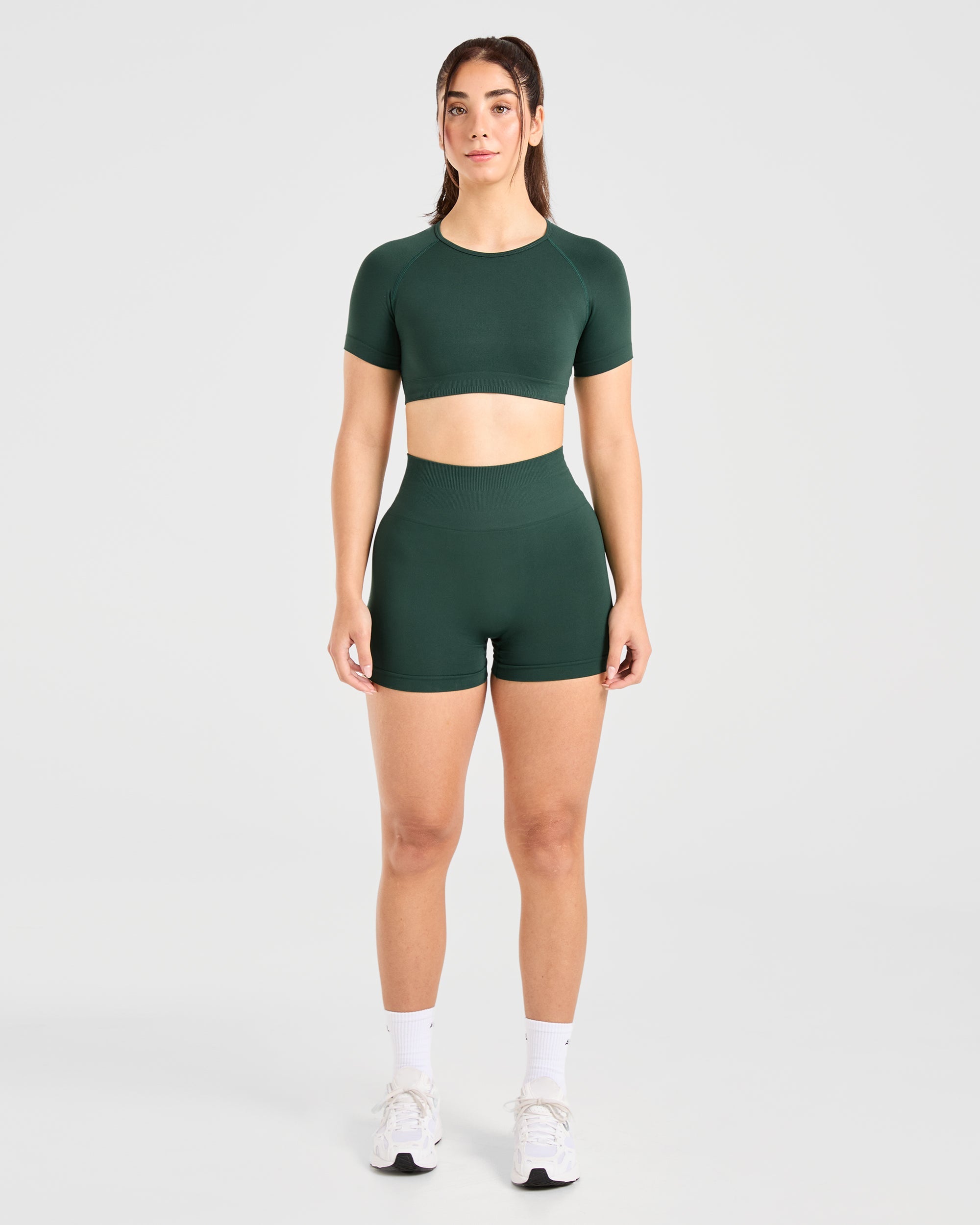 Power Seamless Crop Top - Evergreen