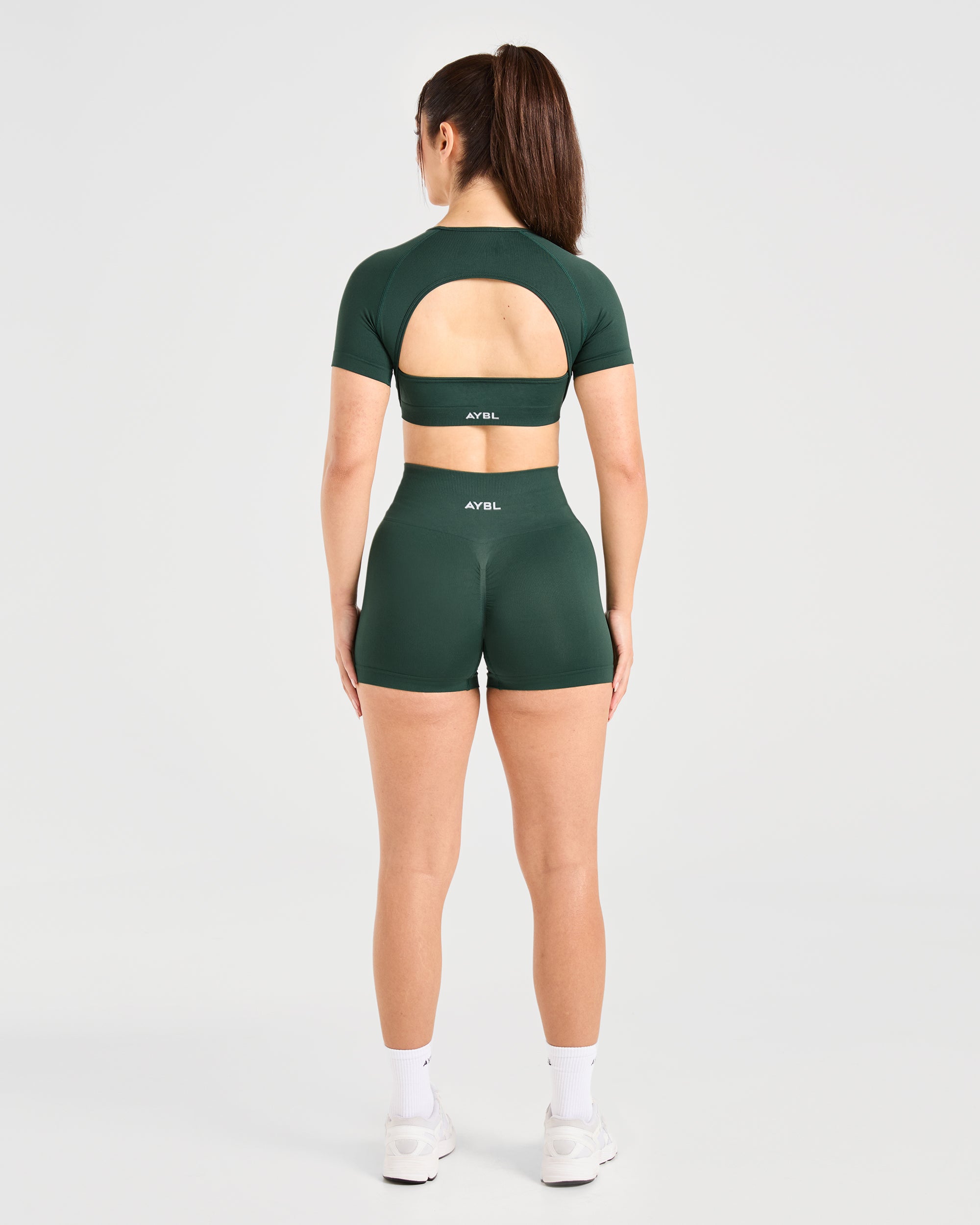 Power Seamless Crop Top - Evergreen